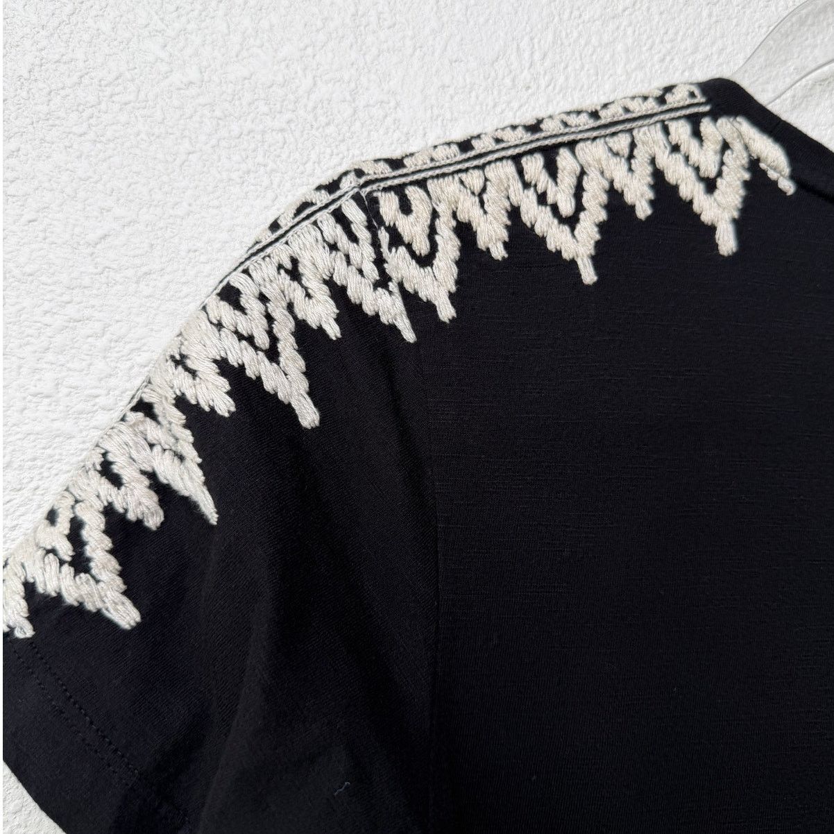 Other Pepin Black Short Sleeve Shirt with Embroidered Shoulders Size XS / US 0-2 / IT 36-38 - 7 Thumbnail
