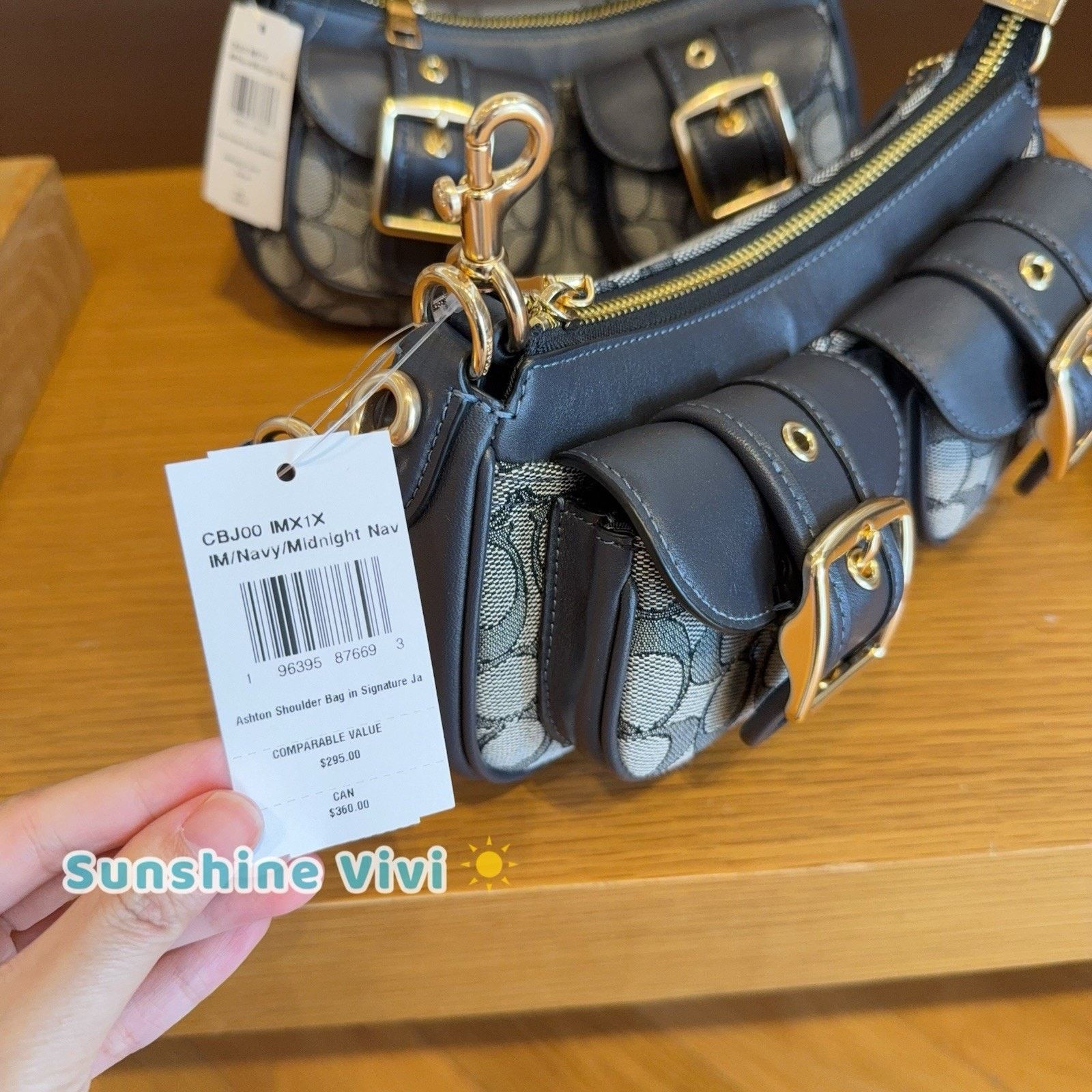 Coach NWT Coach Ashton Bag Signature Jacquard CBJ00 Navy/Midnight Size ONE SIZE - 3 Thumbnail