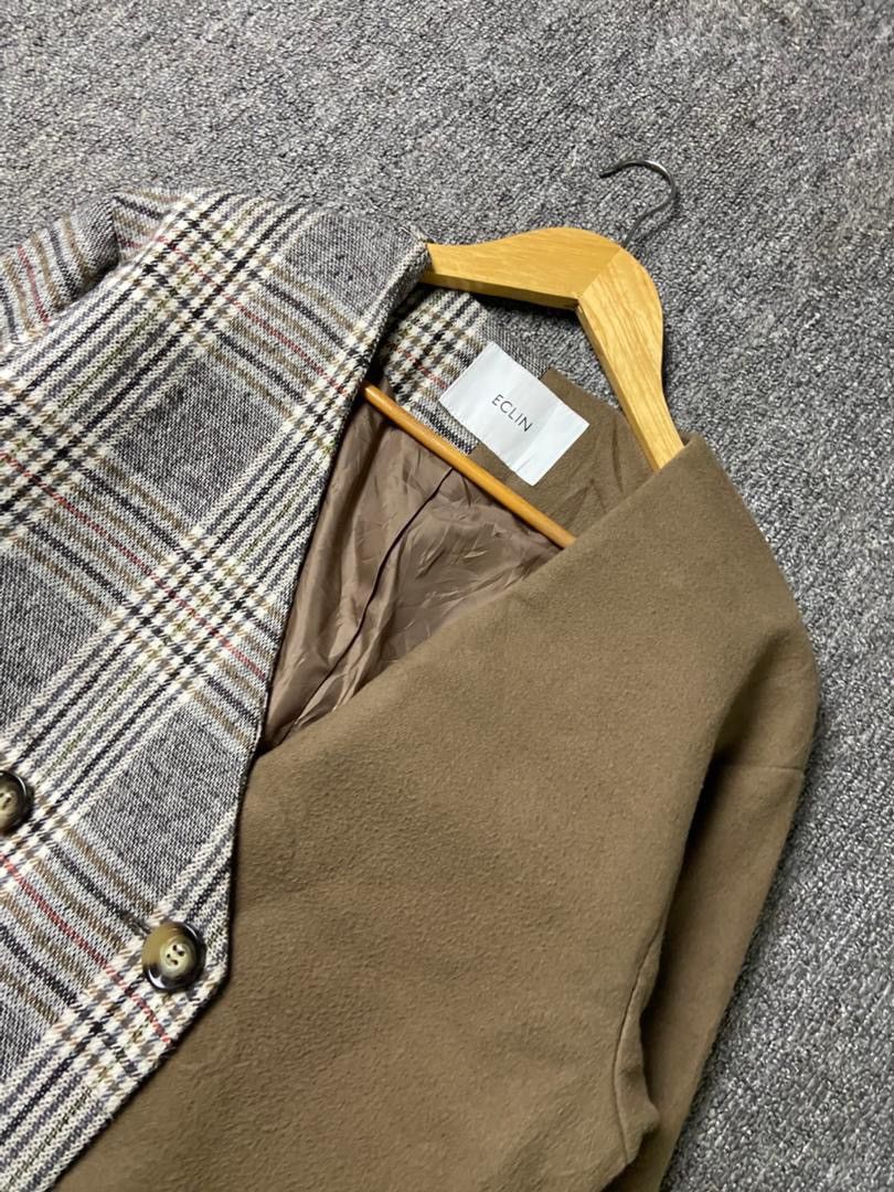 Japanese Brand ECLIN Brand Split Design Double Breasted Coat (183) Size ONE SIZE - 11 Thumbnail