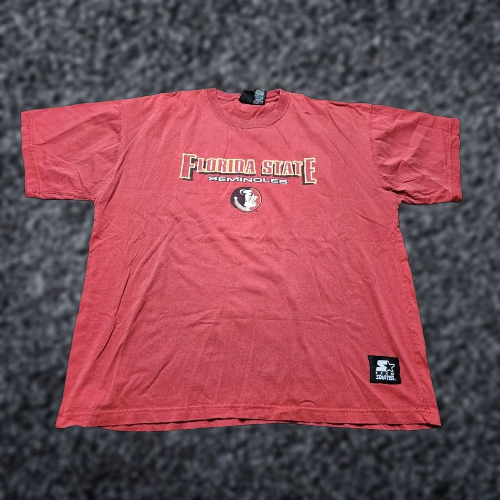 Starter VINTAGE Florida Seminoles T-Shirt Mens 2XL Cotton Blend Logo Team Starter Short Sleeve Red 90s Sports Size US XXL / EU 58 / 5 - 1 Thumbnail
