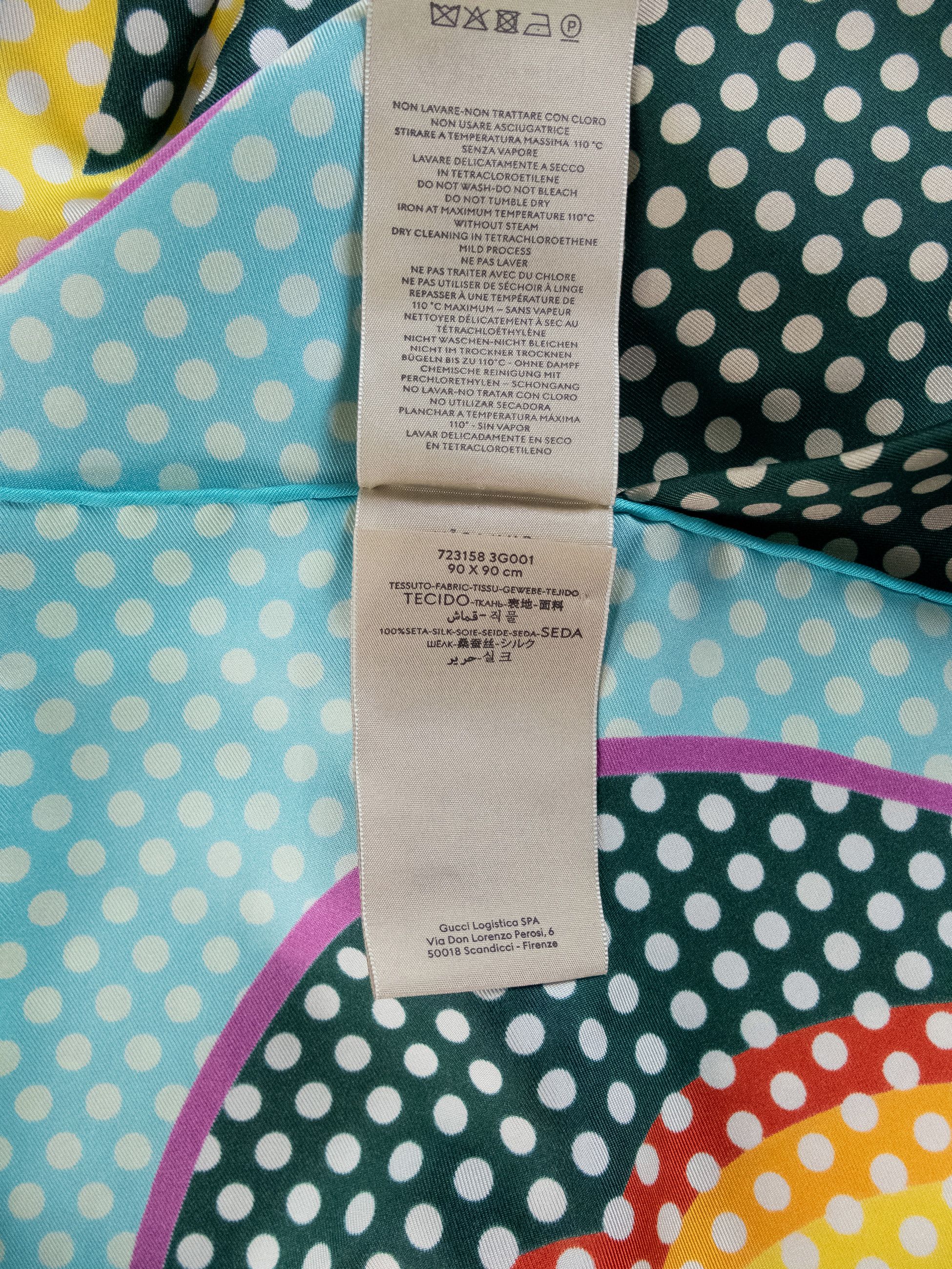 Gucci GUCCI interlocking G logo & polka dots silk square scarf Size ONE SIZE - 7 Thumbnail