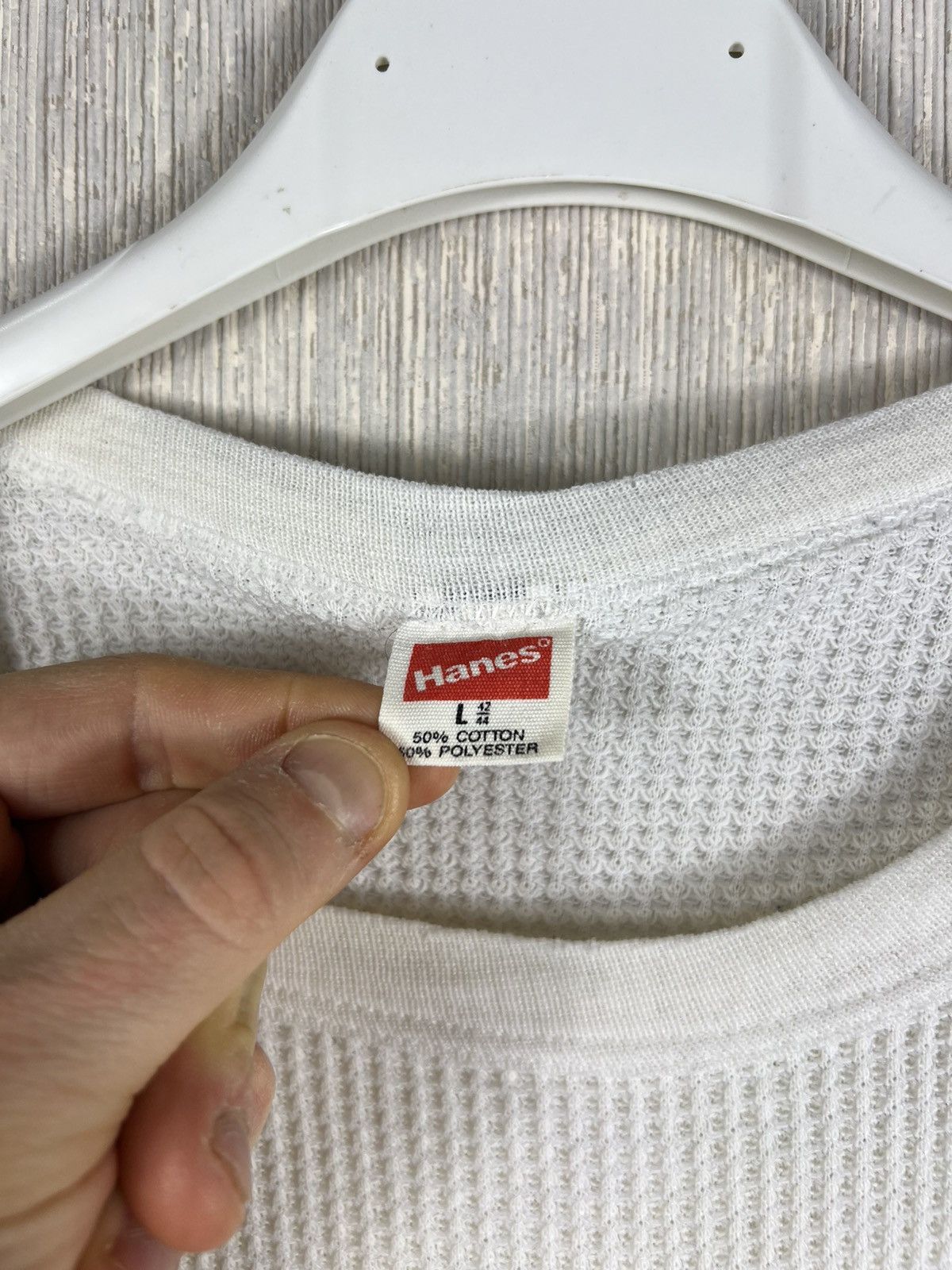 Vintage 70s Hanes waffle long sleeve thermal t-shirt retro