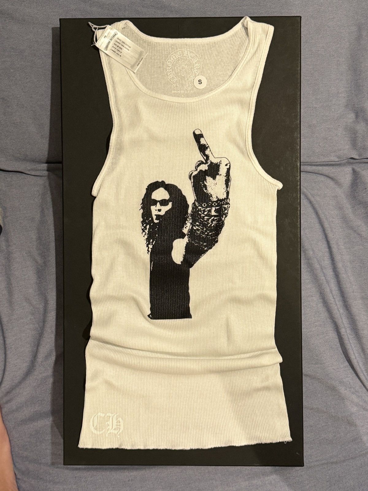 Chrome Hearts Chrome Hearts Richard Stark Middle Finger Tank Top White Size S / US 4 / IT 40 - 1 Thumbnail
