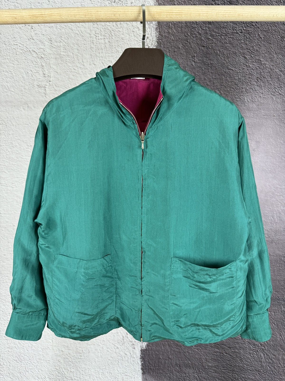 Kenzo Kenzo Paris vintage green pink silk reversible hooded jacket Size XS / US 0-2 / IT 36-38 - 3 Thumbnail