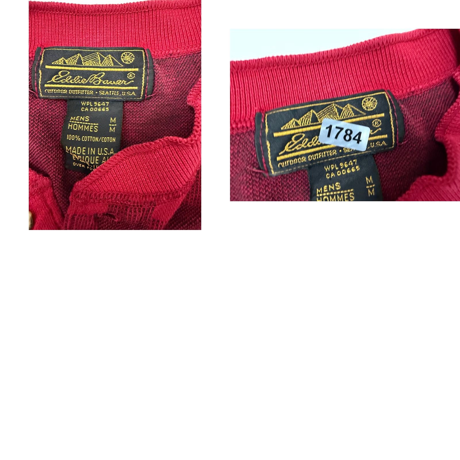 Eddie Bauer Vintage Eddie Bauer Henley Shirt Men M Red Check 90s Outdoors Cotton Knit Size US M / EU 48-50 / 2 - 10 Thumbnail