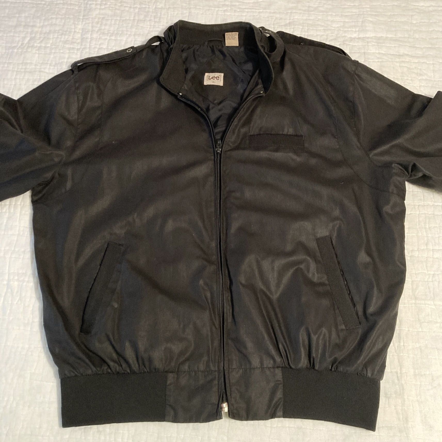 Lee VINTAGE Lee Windbreaker Full Zip Men XL Black Polyester Members Only Style XL Size US XL / EU 56 / 4 - 5 Thumbnail