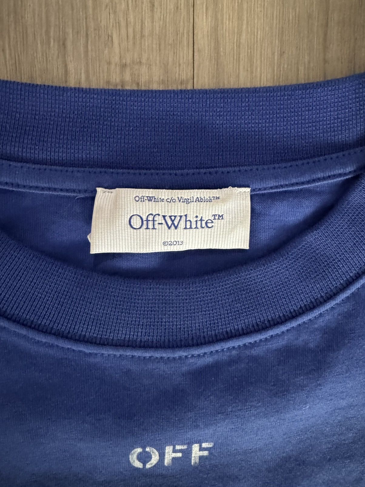 Off-White Off-White Logo Stamp T shirt Blue Size US XXS / EU 40 - 3 Thumbnail