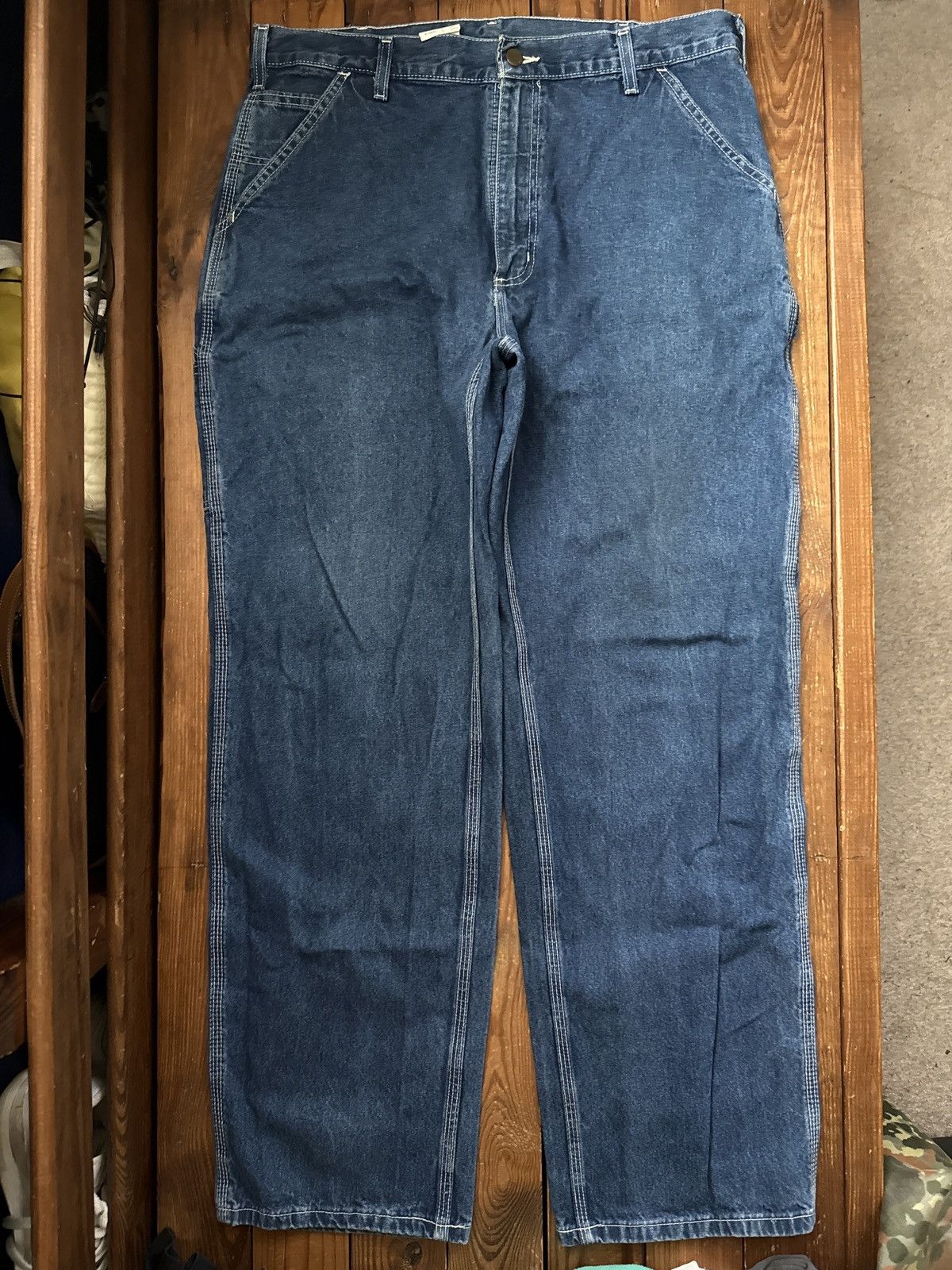 Carhartt Vintage 90s Carhartt Blue Denim Carpenter Pant Jeans Size US 36 / EU 52 - 2 Thumbnail
