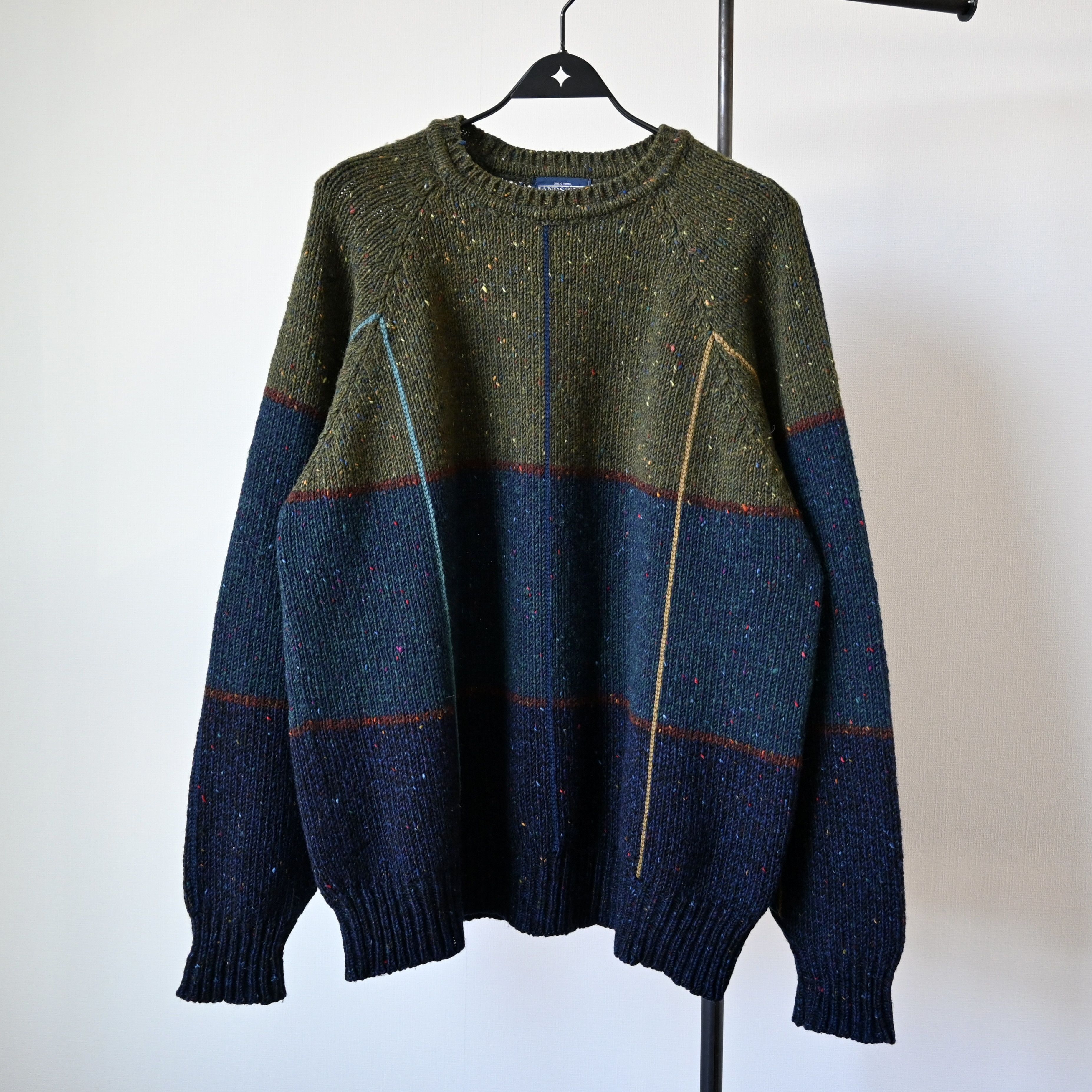 Lands' End Vintage 1990s LAND'S END panel knit sweater, made in Ireland Size US M / EU 48-50 / 2 - 1 Thumbnail