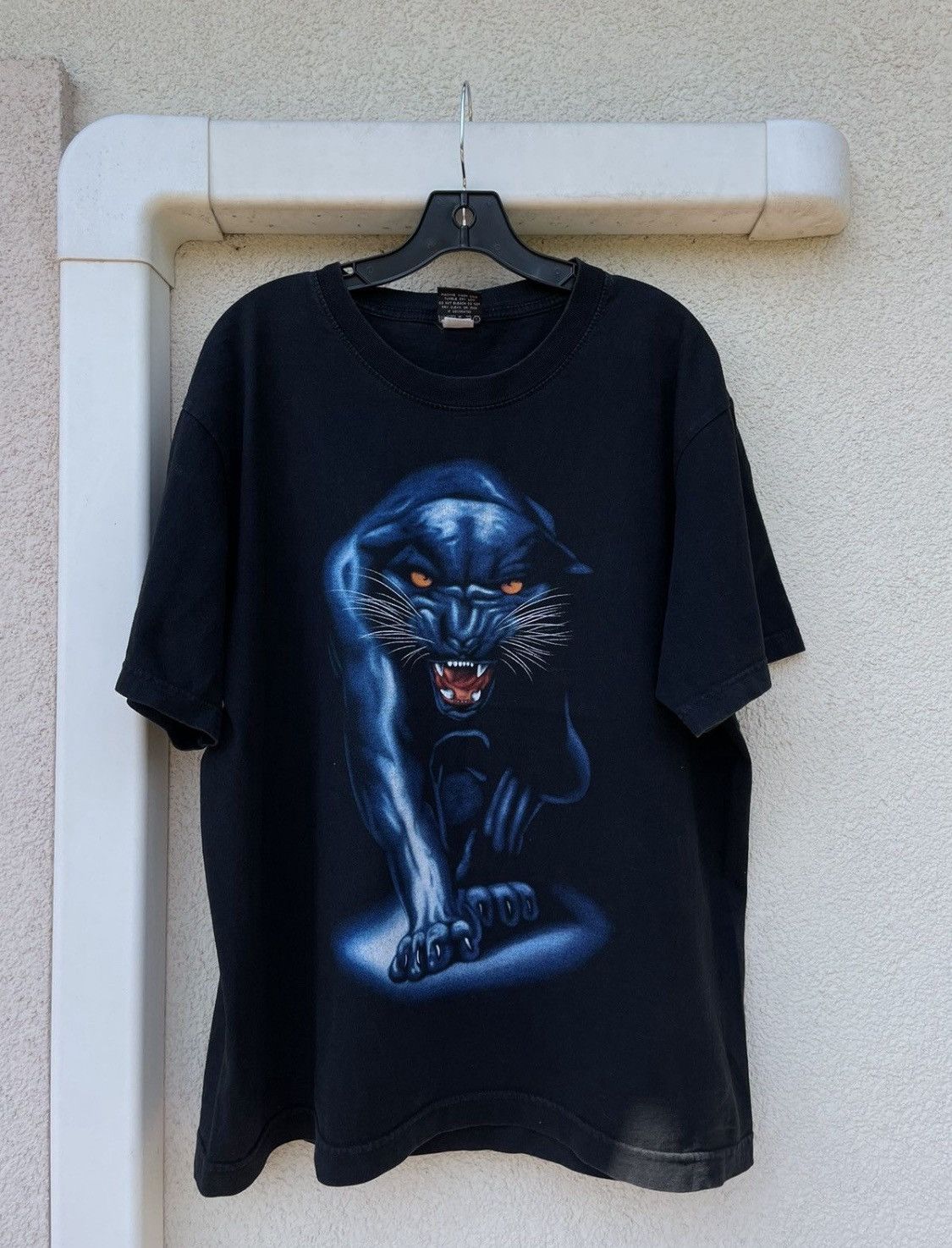 Vintage Vintage Panther washed black Tee opium y2k merch rap Size US XL / EU 56 / 4 - 1 Thumbnail