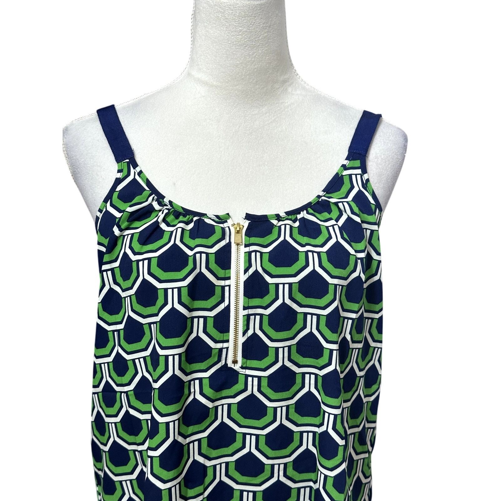 Other Macbeth Collection TopTank Geometric Sleeveless Green BlueXS Size XS / US 0-2 / IT 36-38 - 2 Thumbnail