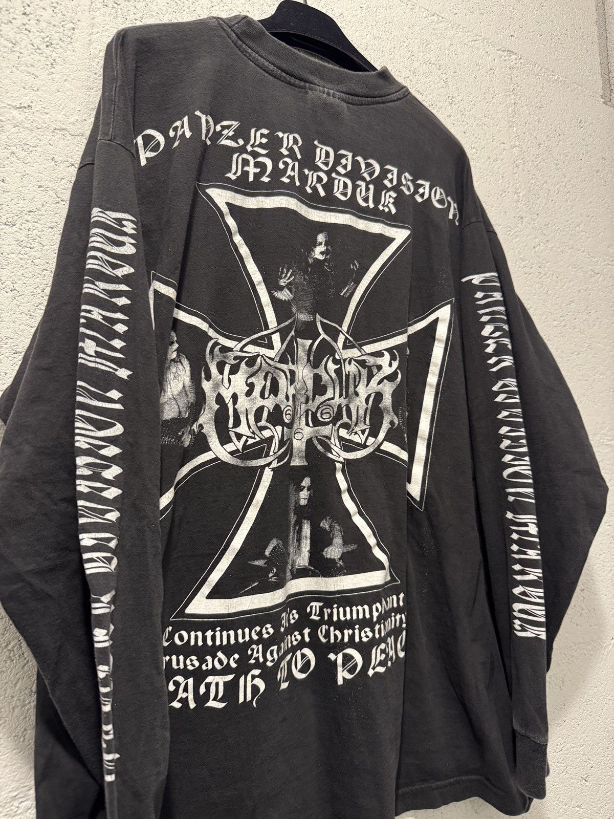 Band Tees *RARE* MARDUCK 90s METAL DEATH CROSS LONGSLEEVE BAND TEE Size US XL / EU 56 / 4 - 4 Thumbnail