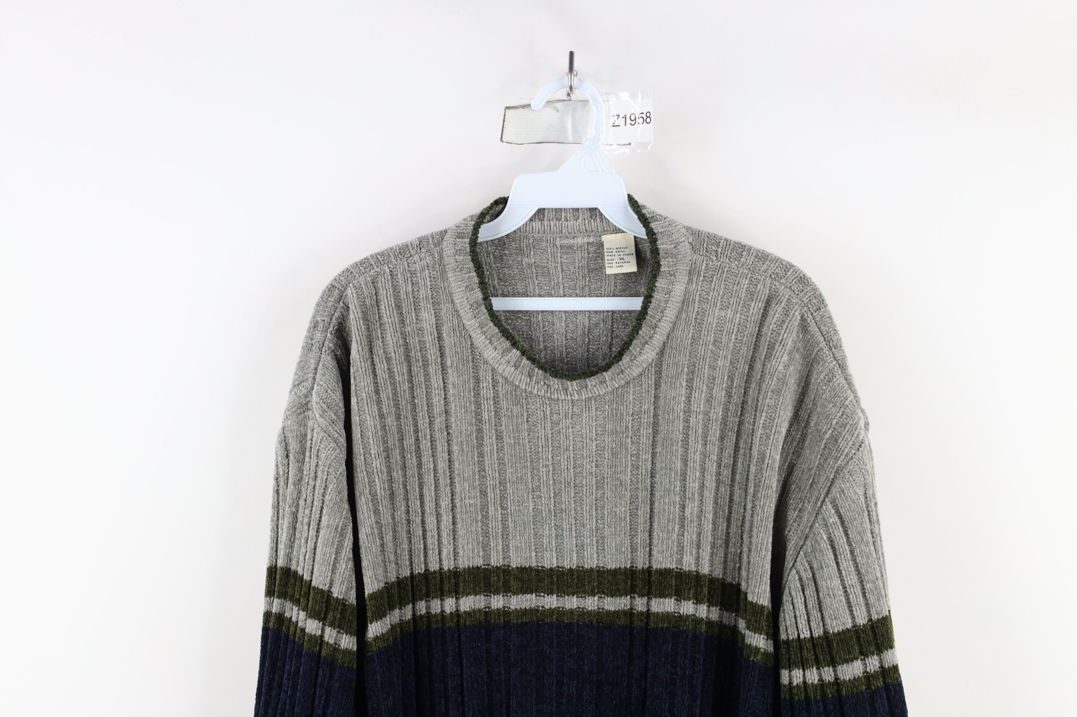 Vintage Vintage 90s Streetwear Block Ribbed Knit Fleece Sweater Size US XL / EU 56 / 4 - 2 Thumbnail