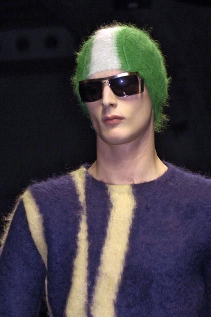 Prada FW 2007 Green Mohair Wave Knit Beanie Hat Size ONE SIZE - 9 Thumbnail