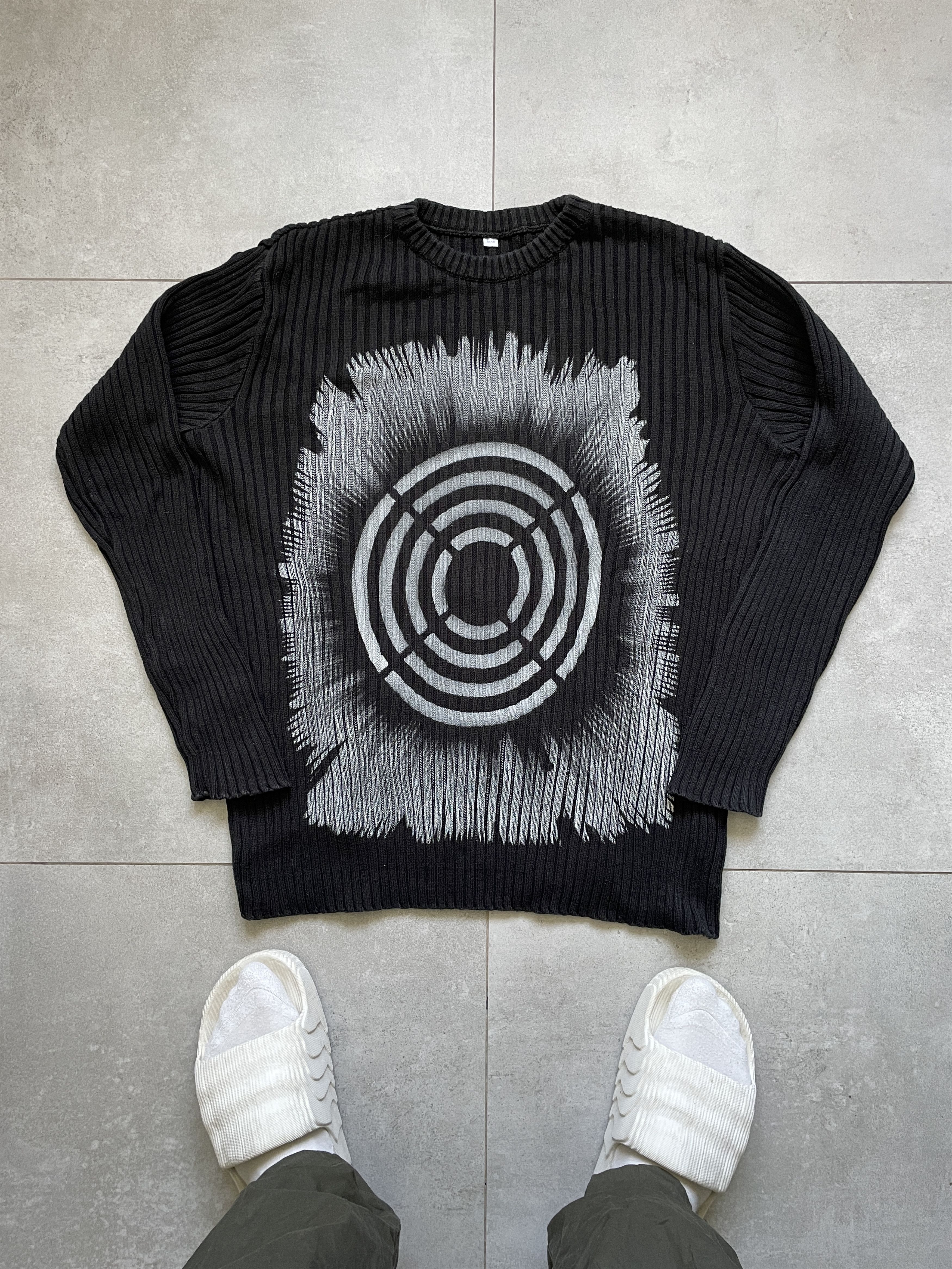 Y2K DIESEL TYPE BLACK RIBBED JUNYA TYPE SWEATER