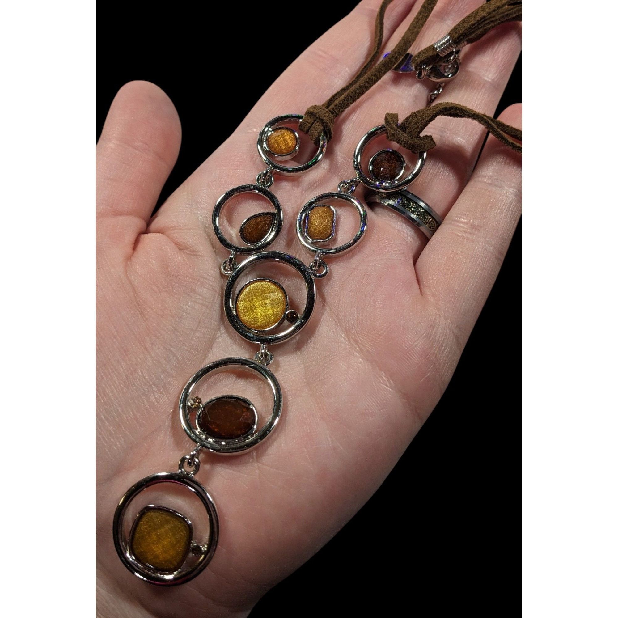 Other Lia Sophia Retro Brown And Yellow Gemmed Y Neckace Size ONE SIZE - 3 Thumbnail