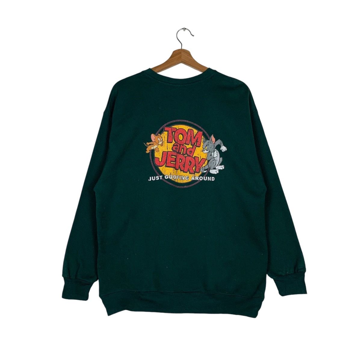 Japanese Brand TOM & JERRY Graphics Printed Green Sweatshirt #1538-C69 Size US M / EU 48-50 / 2 - 1 Thumbnail