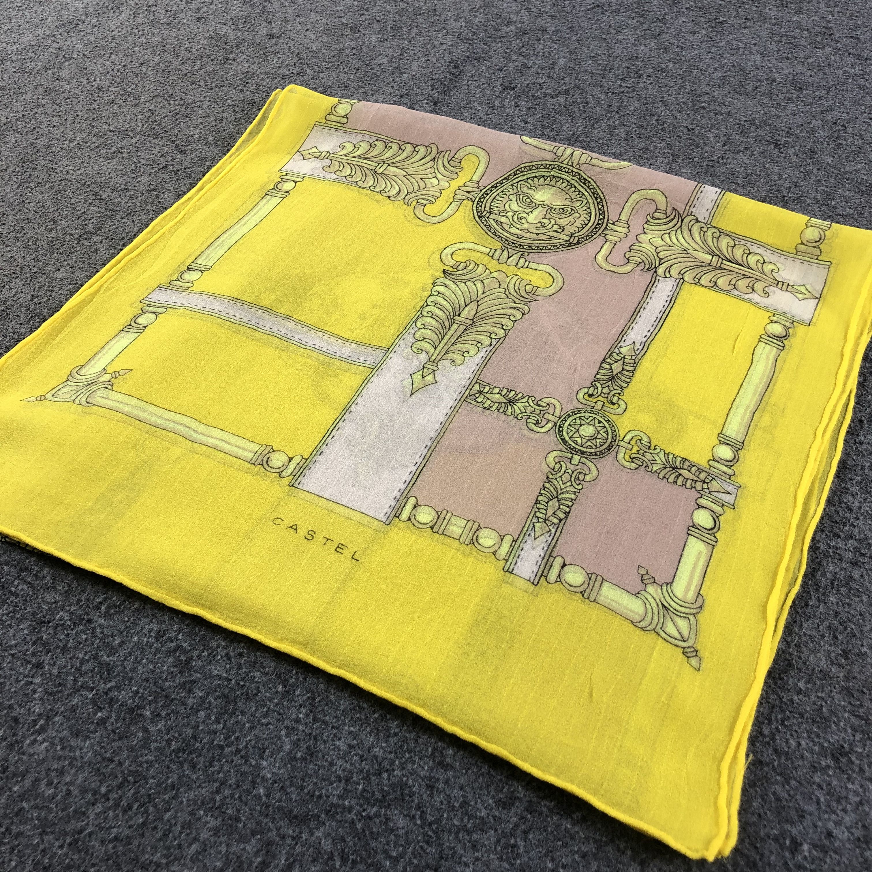 Vintage Castel Luxury Silk Stole Silk Scarf M835 Size ONE SIZE - 3 Thumbnail