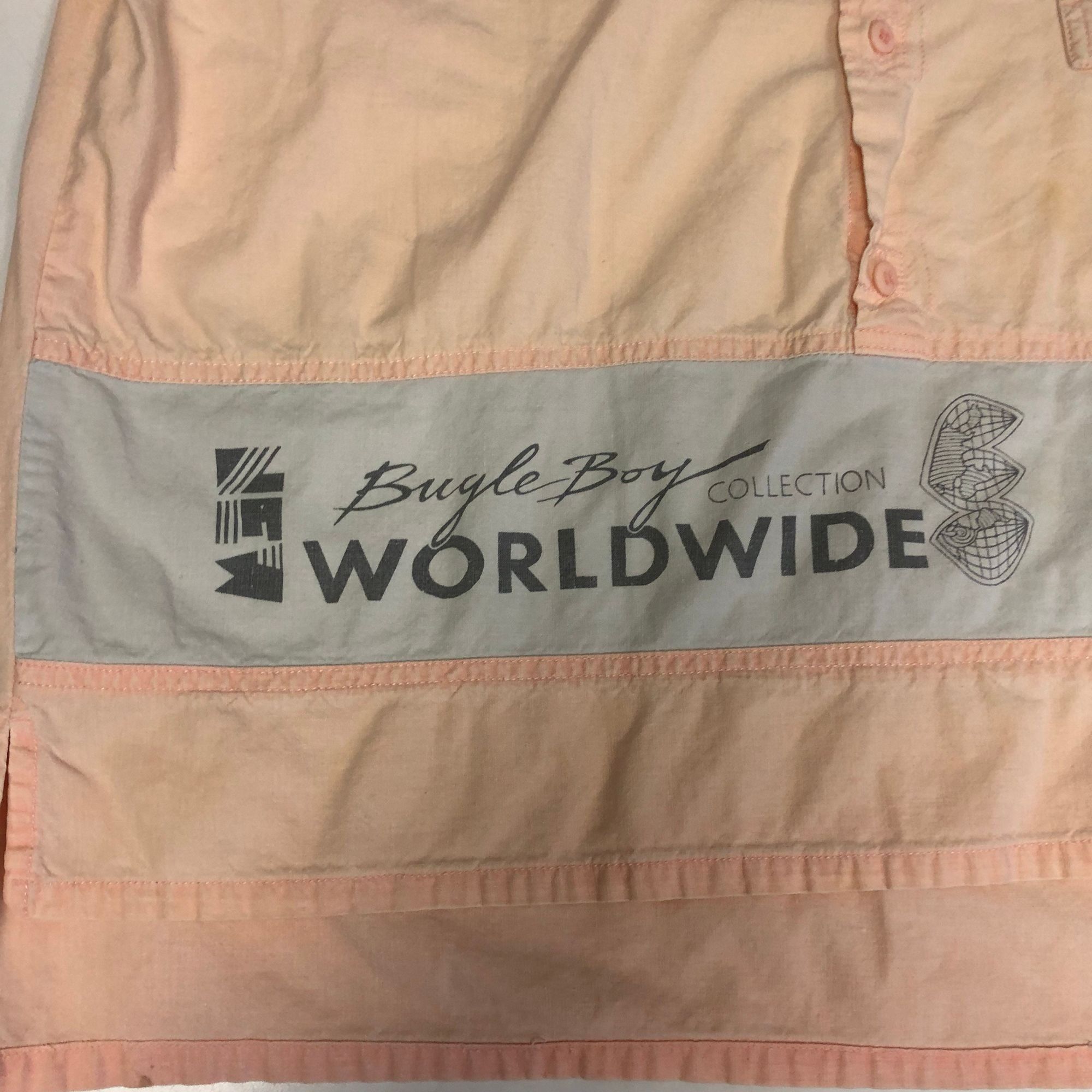 Bugle Boy Vtg Bugle Boy 1/2 Button Pullover Pastel PINK Skater Shirt Size US L / EU 52-54 / 3 - 5 Thumbnail