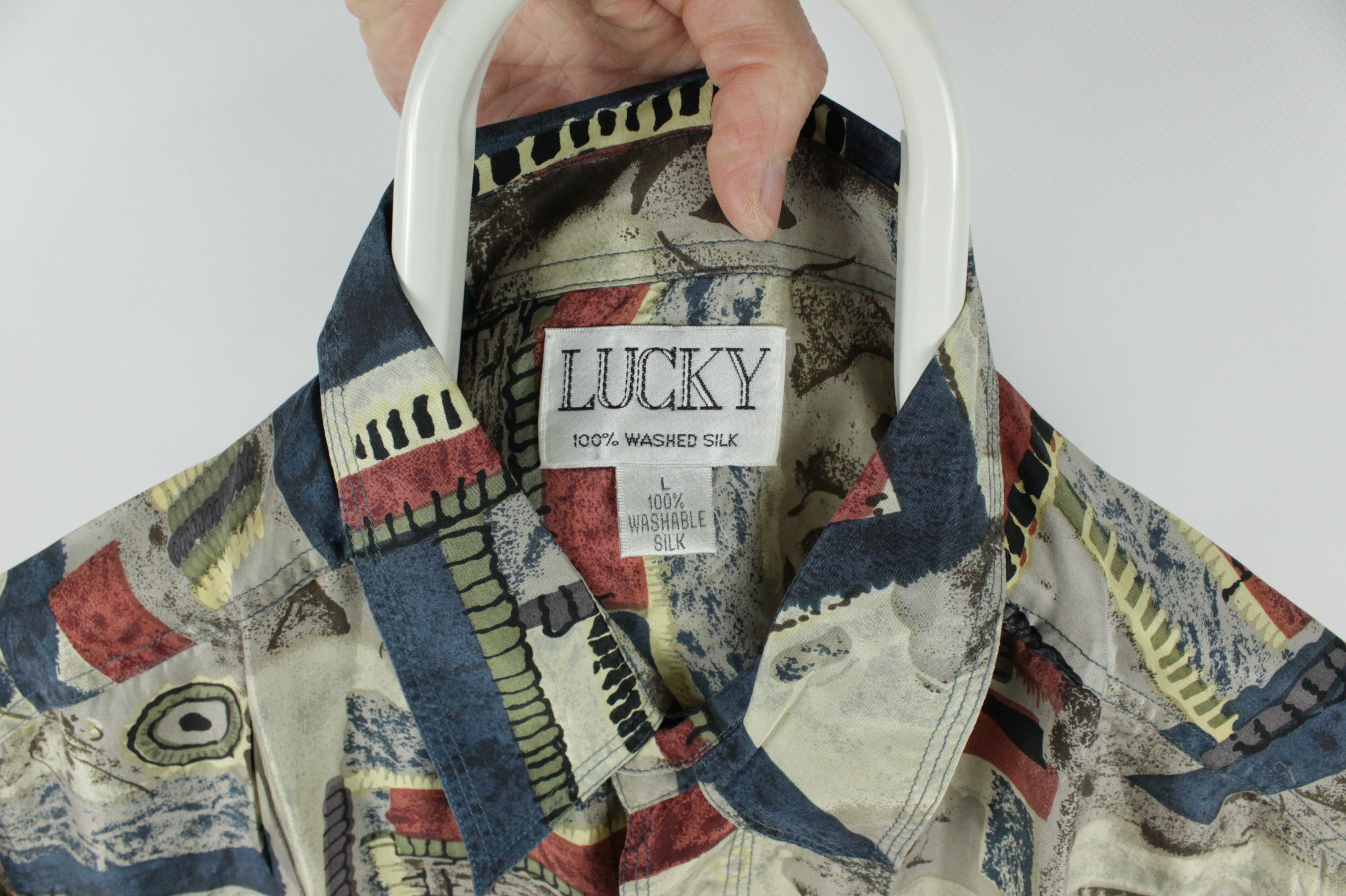 Vintage Vintage Lucky Silk Shirt like Christian Dior Size US L / EU 52-54 / 3 - 3 Thumbnail