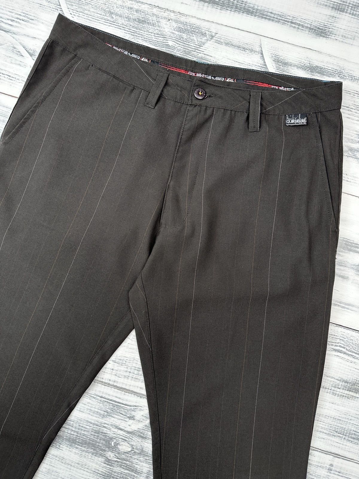 Quiksilver QUIKSILVER Big Embroidered Logo Striped Brown Pants Men’s 34 Size US 34 / EU 50 - 3 Thumbnail