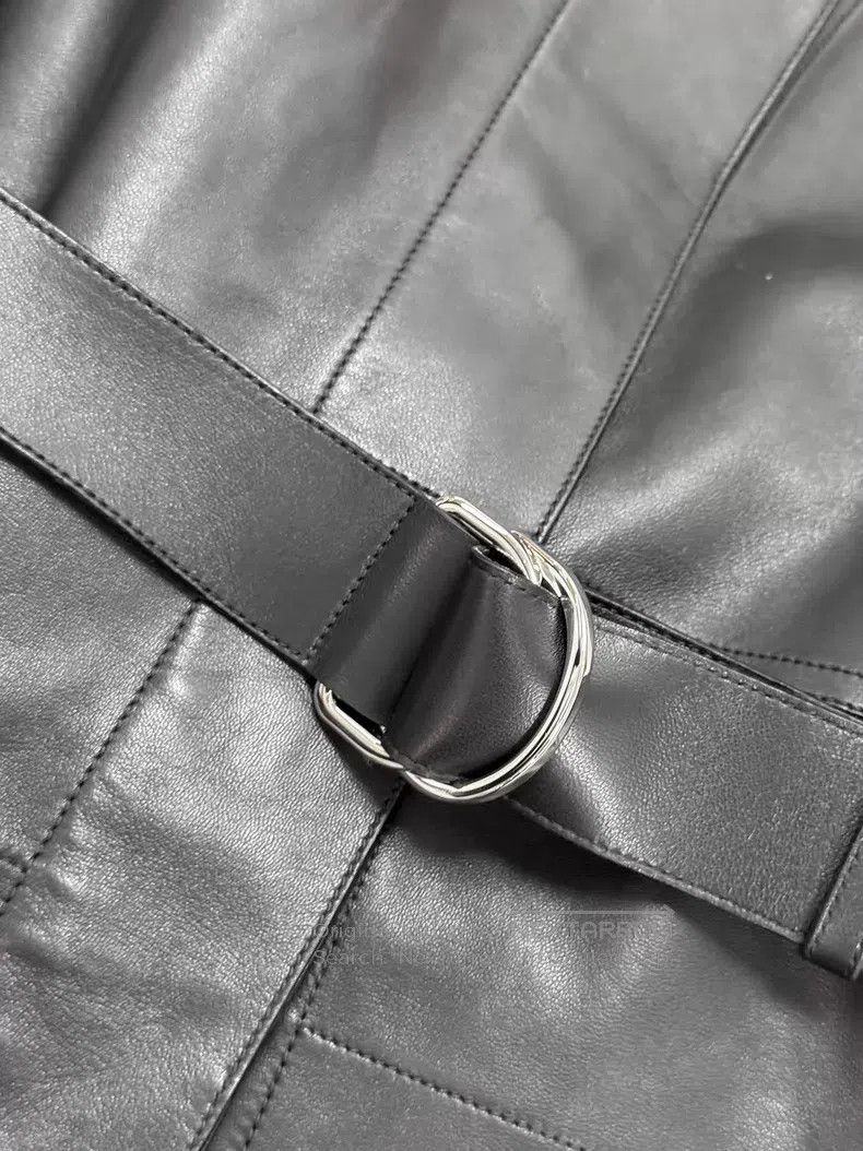 Hermes Hermes Black Leather Sheath Dress + Cashmere Cloak Size XS / US 0-2 / IT 36-38 - 3 Thumbnail