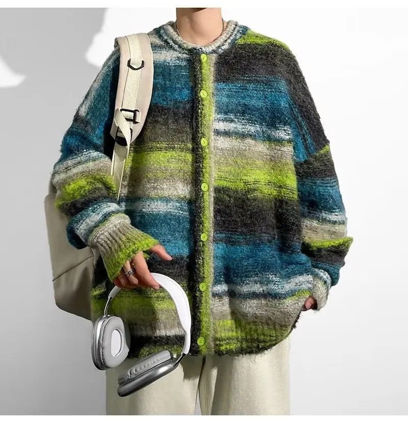 Japanese Brand Striped Sweater Casual Elastic Cardigan Size US L / EU 52-54 / 3 - 2 Thumbnail
