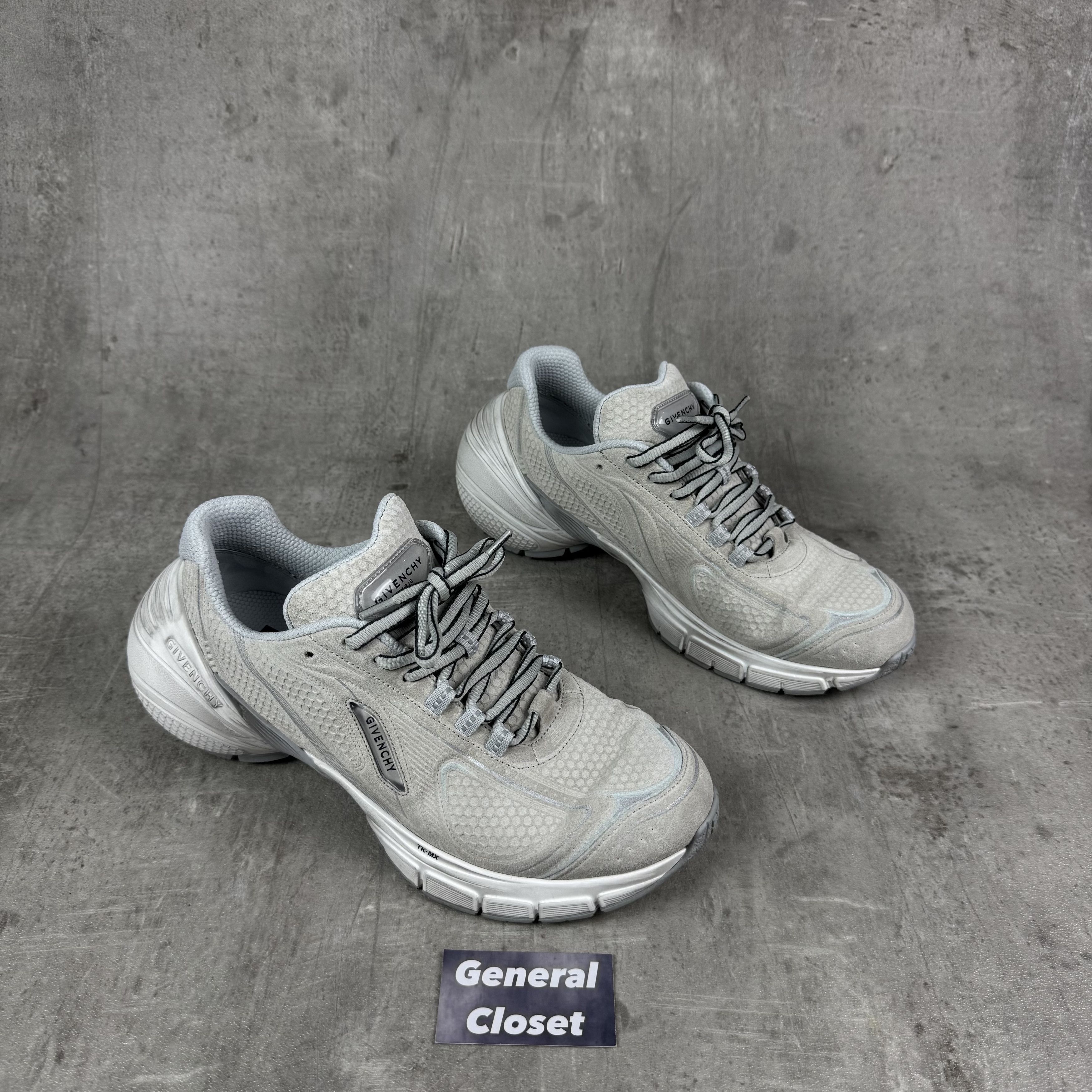 Givenchy GIVENCHY TK-MX Runner Worn In Effect Suede Sneakers Grey Size US 7 / EU 40 - 2 Thumbnail