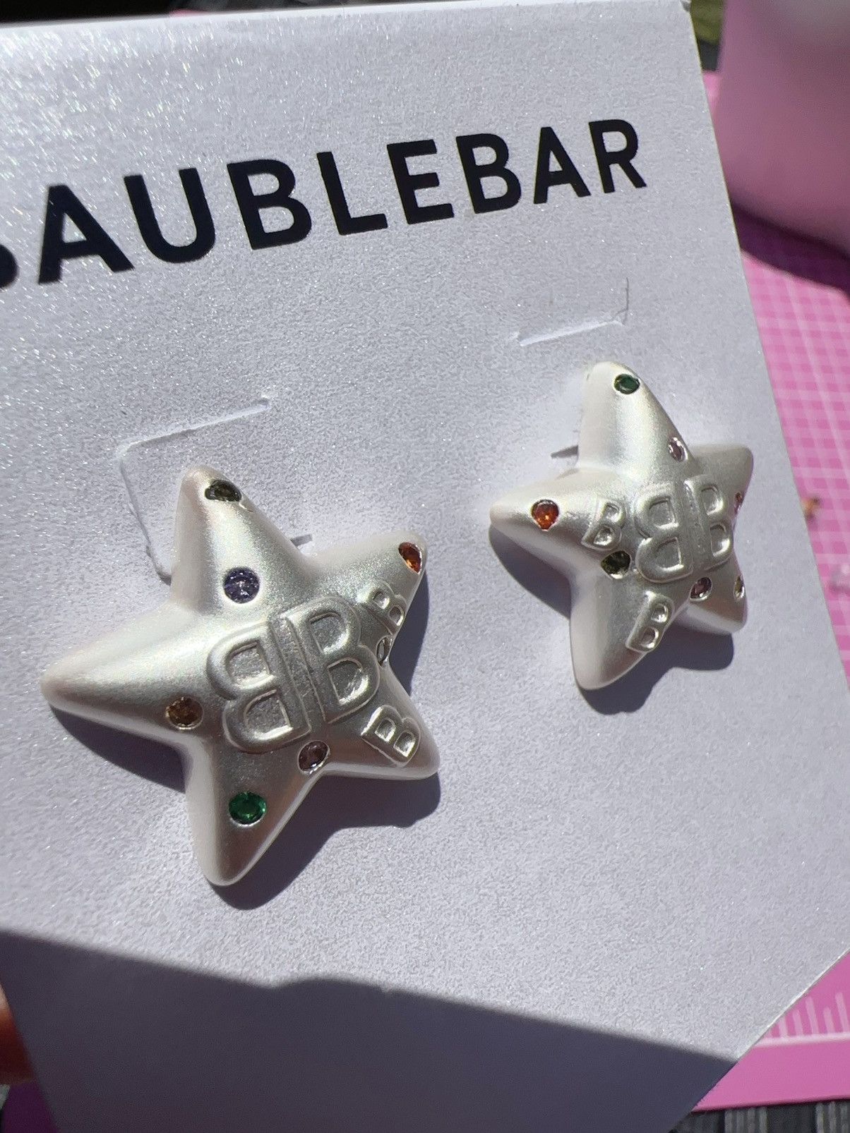 Designer Baublebar white silver star colorful diamonds paved Size ONE SIZE - 5 Thumbnail