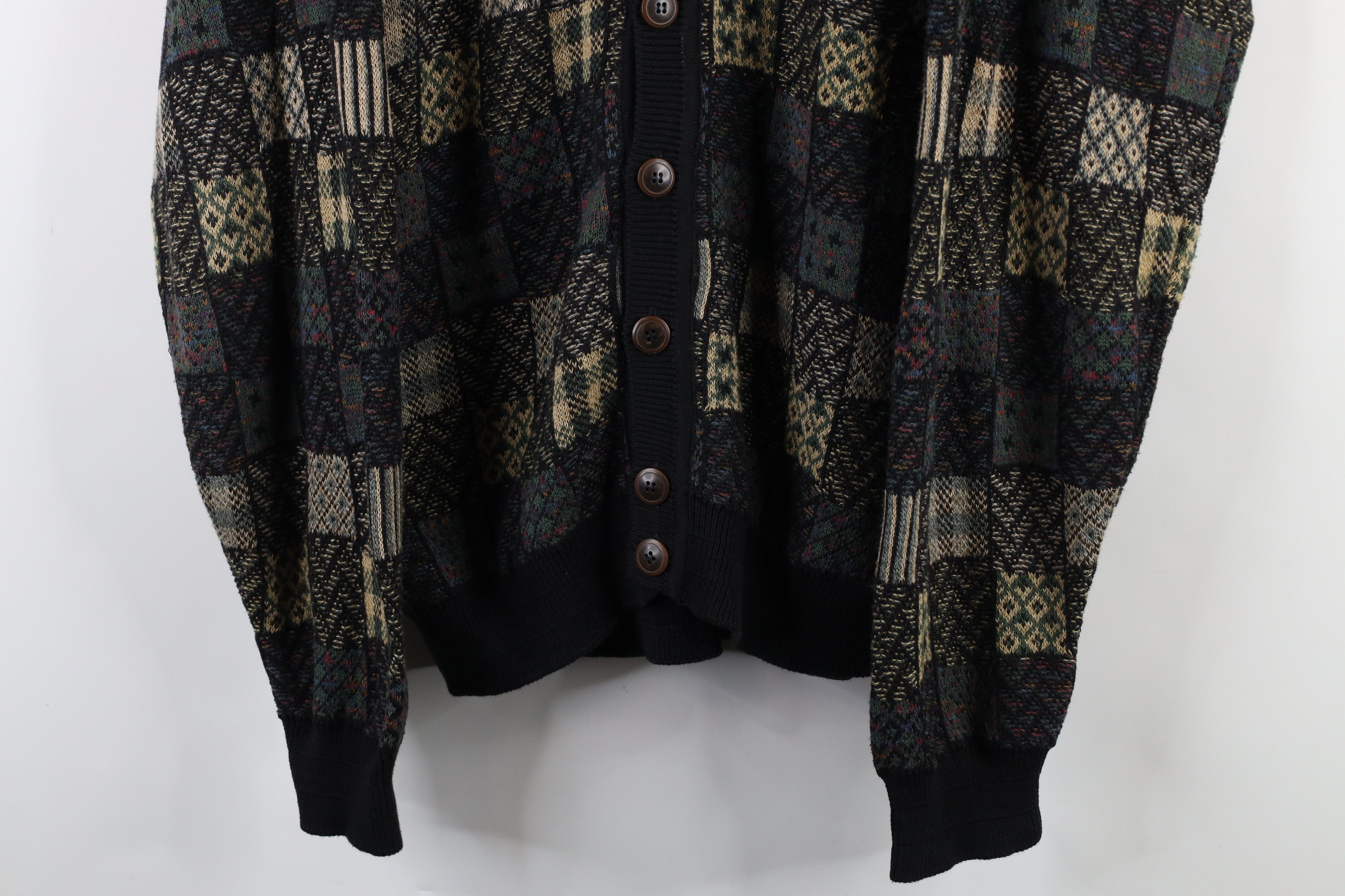 Vintage Vintage 90s Coogi Style Rainbow Knit Cardigan Sweater USA Size US L / EU 52-54 / 3 - 3 Thumbnail