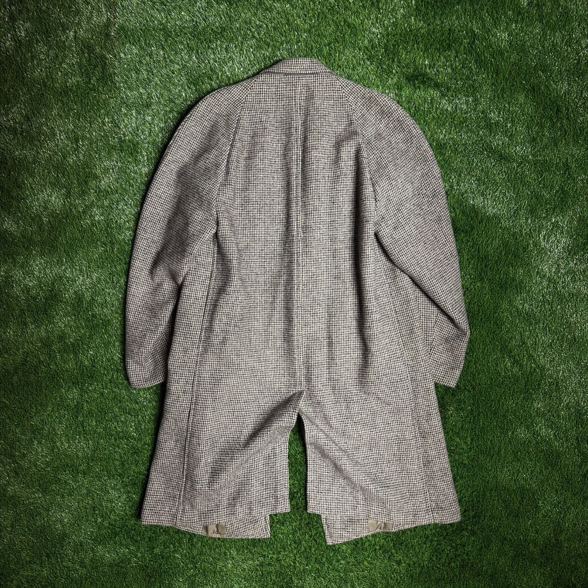 Harris Tweed VTG 1980s Issey Miyake Style Handwoven Scottish Wool Trench Size US L / EU 52-54 / 3 - 2 Thumbnail