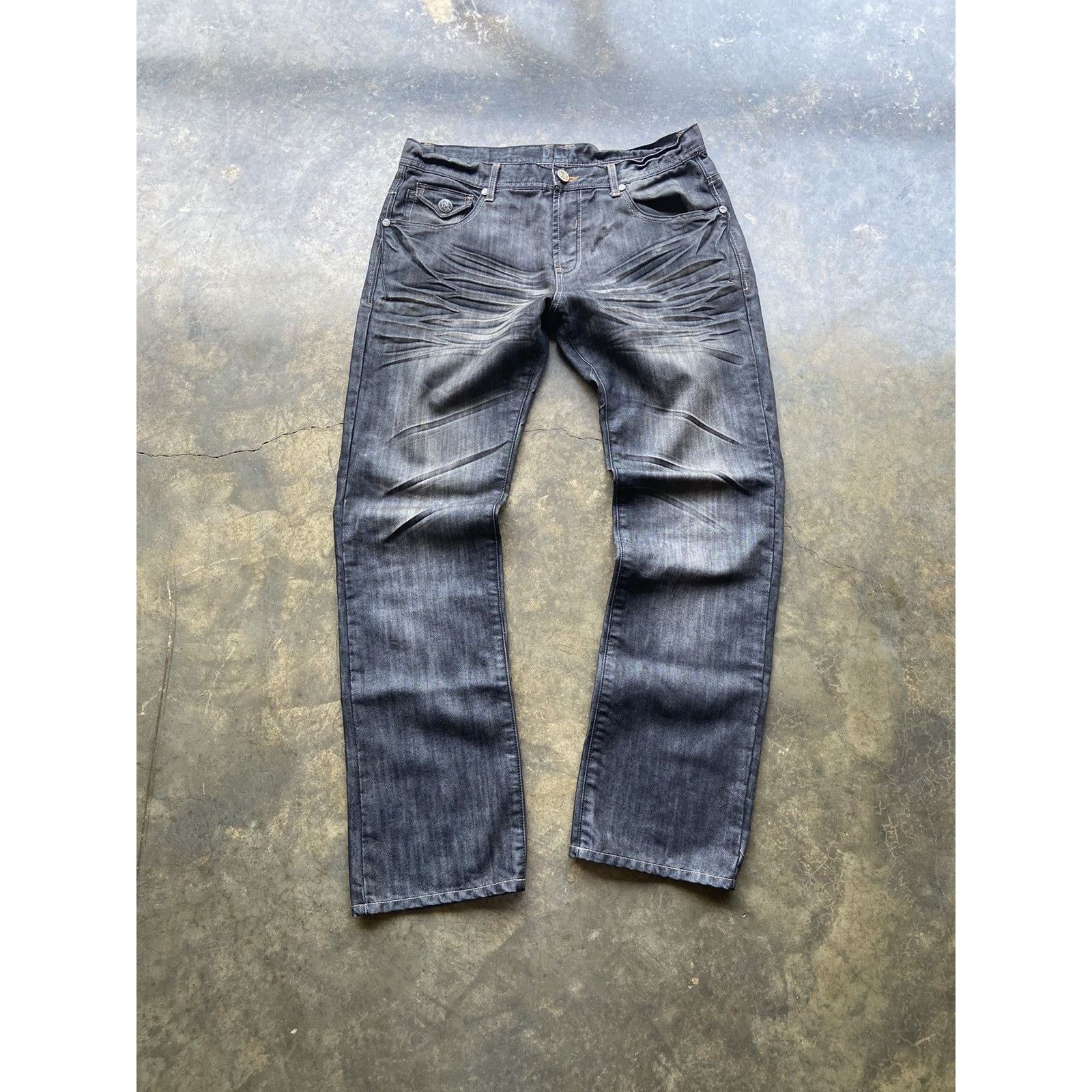 Affliction Crazy Vintage Y2K Embroidered Affliction Style Goth Jeans Size US 34 / EU 50 - 3 Thumbnail