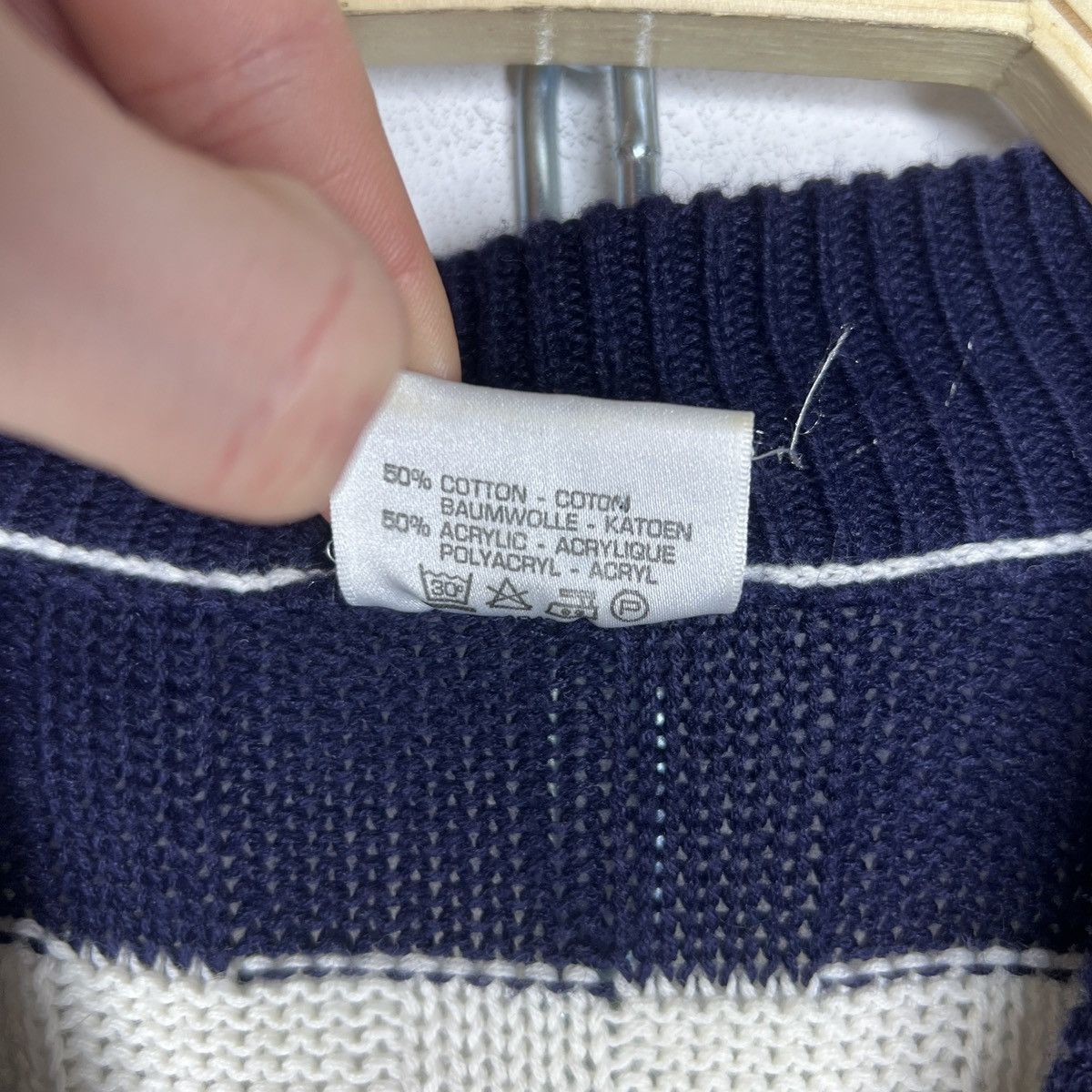Designer × Vintage × Yves Saint Laurent Vintage 90s YSL Yves Saint Laurent cable knit chunky sweater Size US L / EU 52-54 / 3 - 6 Thumbnail