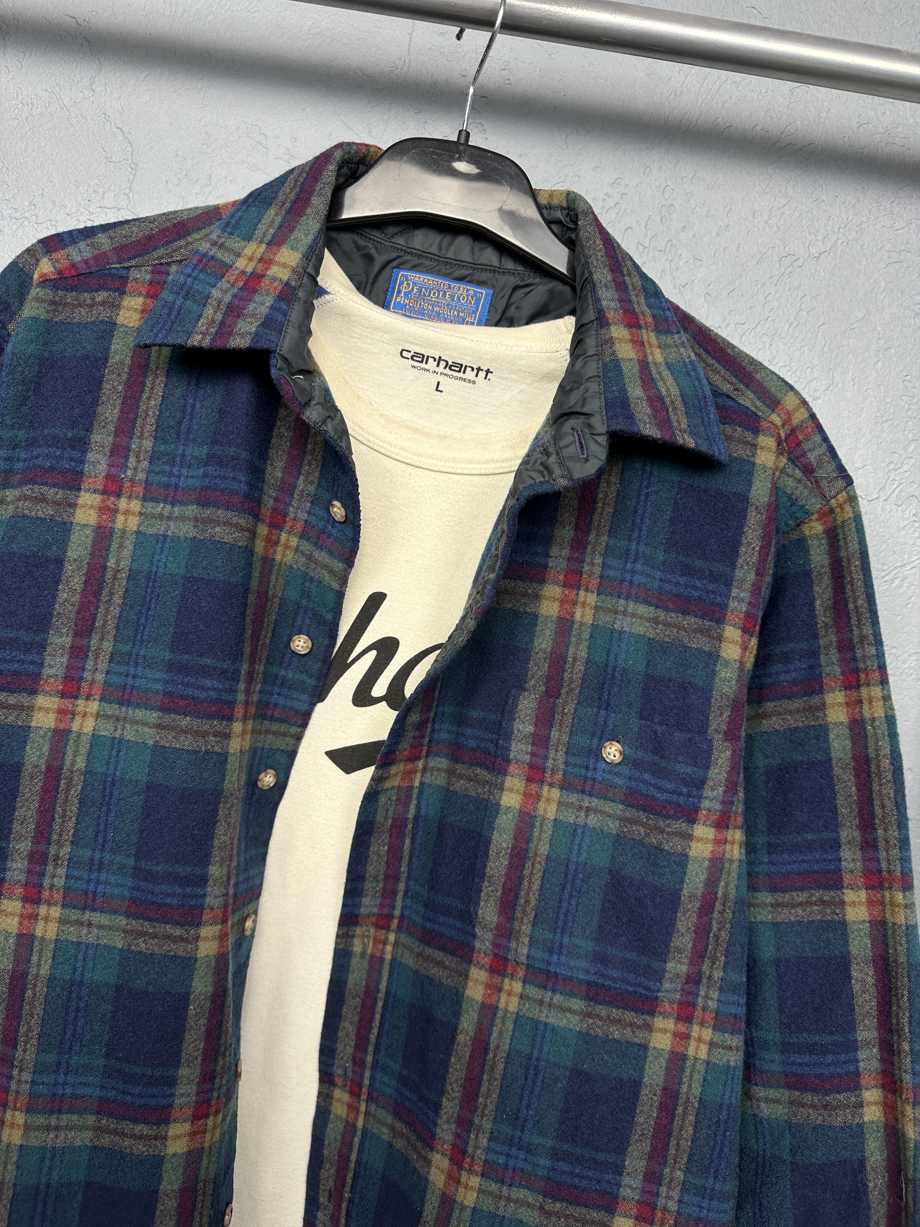 Pendleton Pendleton Vintage Mens Wool Flannel Plaid Shirt Made in USA Size US L / EU 52-54 / 3 - 2 Thumbnail