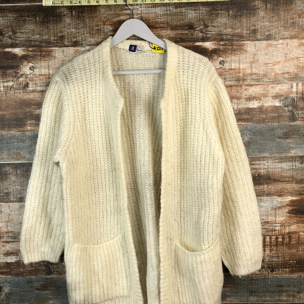 Homespun Knitwear × Japanese Brand PX White vintage Cardigan Knitwear #A2213 Size L / US 10 / IT 46 - 2 Thumbnail