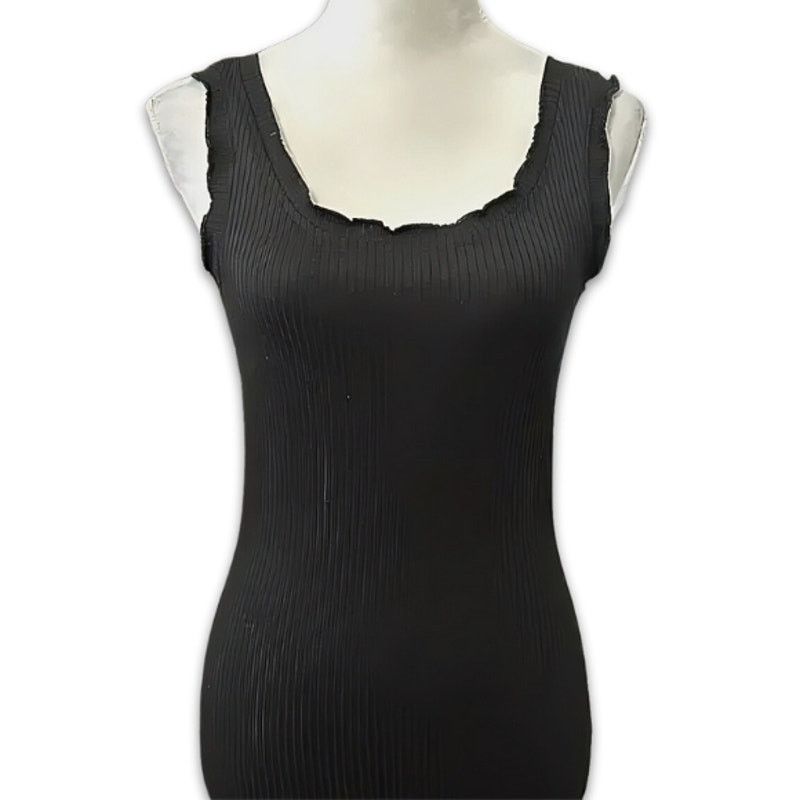 Other Vero Moda Classic Midi Dress Ribbed Scoop Neck Black M NWOT Size M / US 6-8 / IT 42-44 - 2 Thumbnail