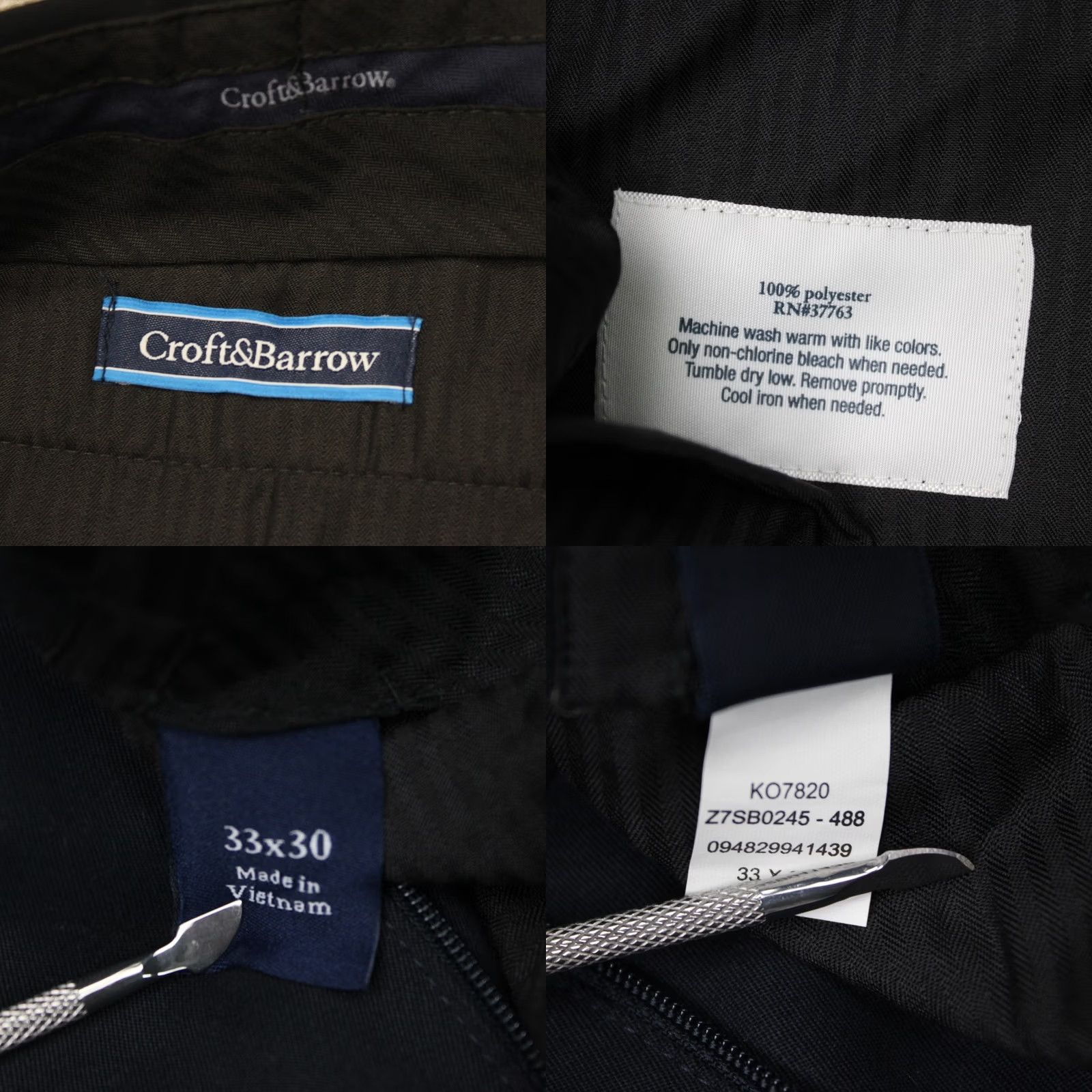 Croft & Barrow Croft & Barrow Pants Mens 33x30 Blue White Pleated Dress Pants Wrinkle Resistant Classic Slit Pocket Button Machine Washable 100% Polyester NWT Linen? Size US 33 - 9 Thumbnail