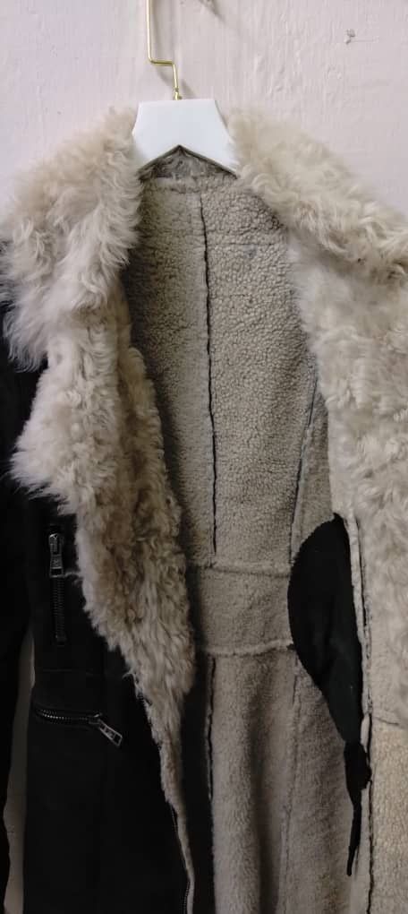 Vintage Ventcouvert black lambskin and Toscana shearling long coat. Size XS / US 0-2 / IT 36-38 - 7 Thumbnail