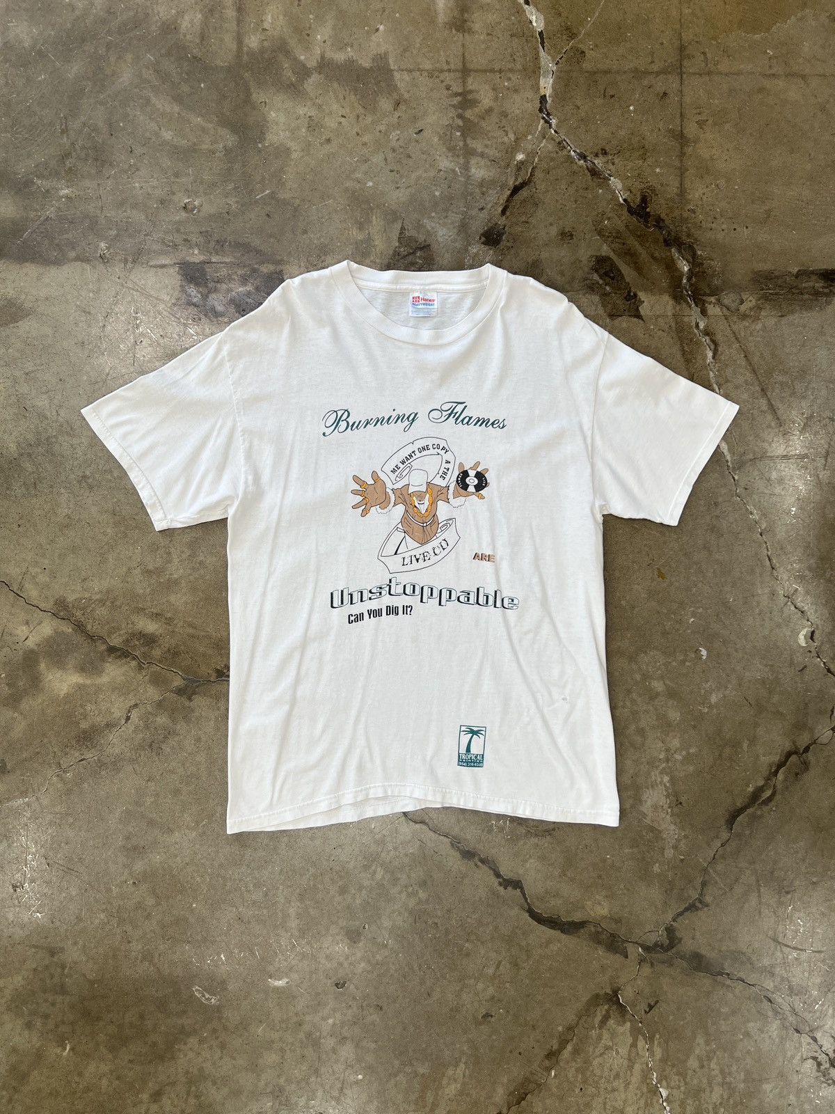 Rap Tees Vintage Burning Flames Can You Dig It Album Record Tee Large Size US L / EU 52-54 / 3 - 2 Thumbnail