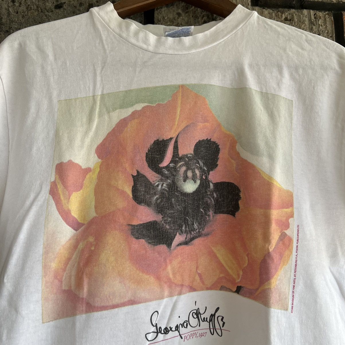 Vintage VTG 1998 Georgia O'Keeffe Poppy Art Tee Shirt Haring Picasso Size US M / EU 48-50 / 2 - 3 Thumbnail