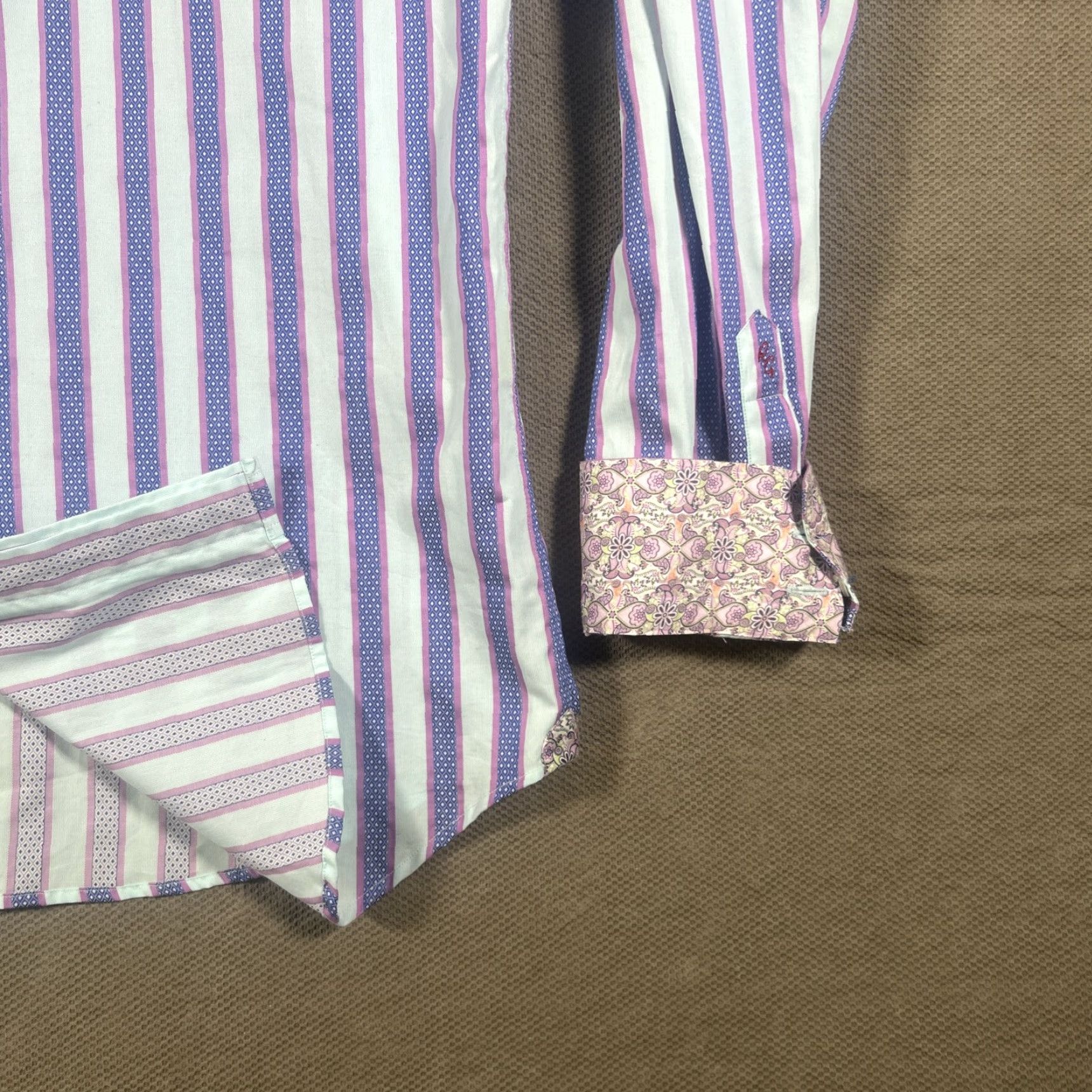 Robert Graham Robert Graham Button-Up Shirt Striped Multicolor Long Sleeve XLT Mens Size US XL / EU 56 / 4 - 5 Thumbnail