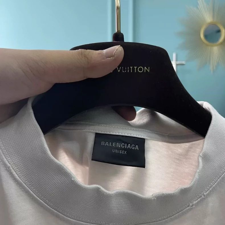 Balenciaga Balenciaga 24 new chest logo neckline embroidered short sle Size US M / EU 48-50 / 2 - 4 Thumbnail