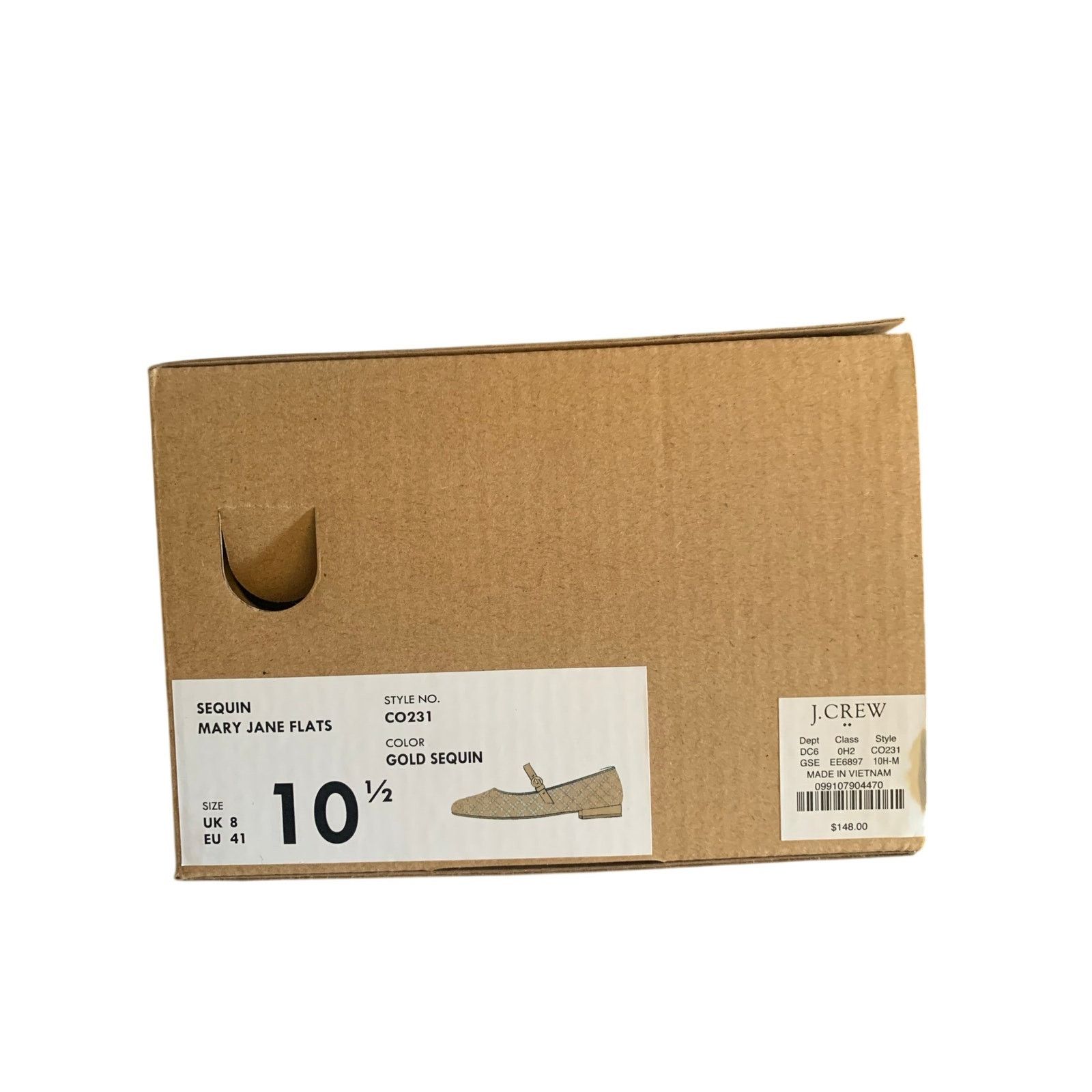 J.Crew NWT J.Crew Gold Sequin Mary Jane Ballet Flats Size US 10.5 / IT 40.5 - 7 Thumbnail