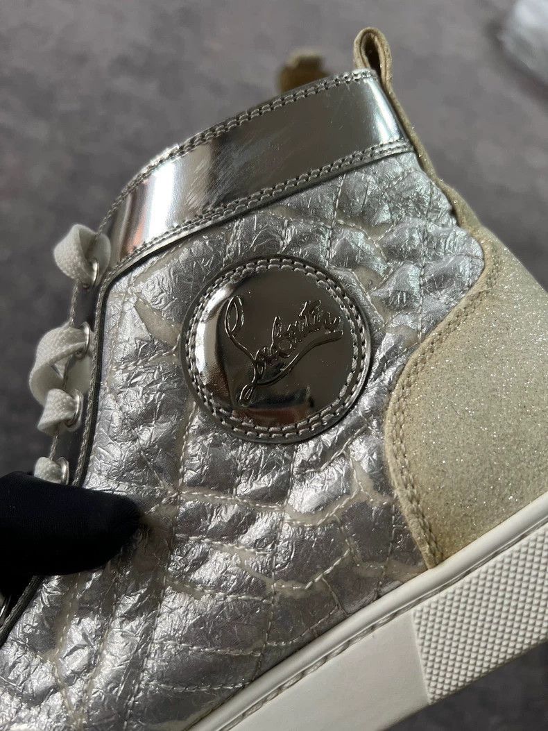 Balenciaga Balenciaga shiny silver hightop sports sneakers -2507 Size US 7.5 / EU 40-41 - 4 Thumbnail