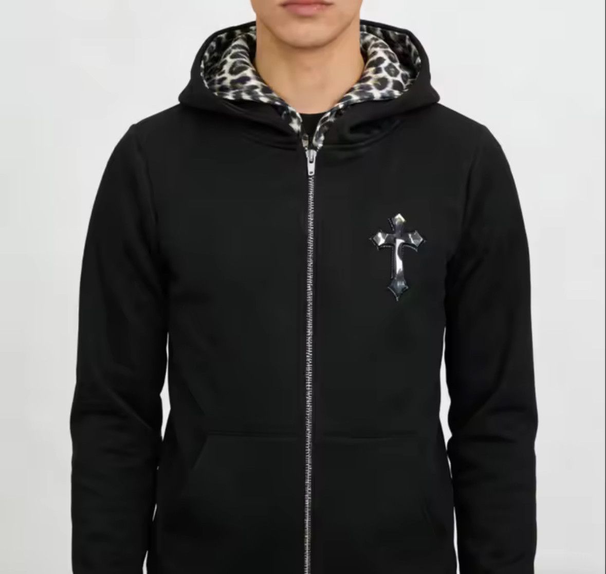 Other Streetwear Retro Fashion Punk Y2K Leopard Cross Hoodies Size US L / EU 52-54 / 3 - 1 Thumbnail