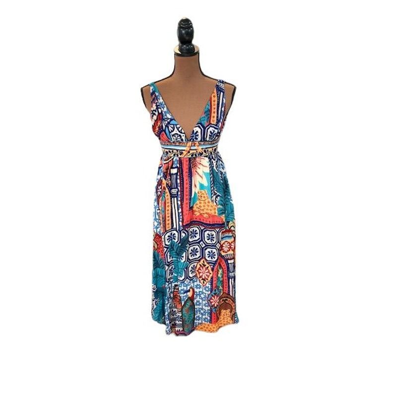 Farm Rio Farm Rio Sleeveless Forest Tiles V-Neck Midi Dress – Size XS Size XS / US 0-2 / IT 36-38 - 1 Thumbnail