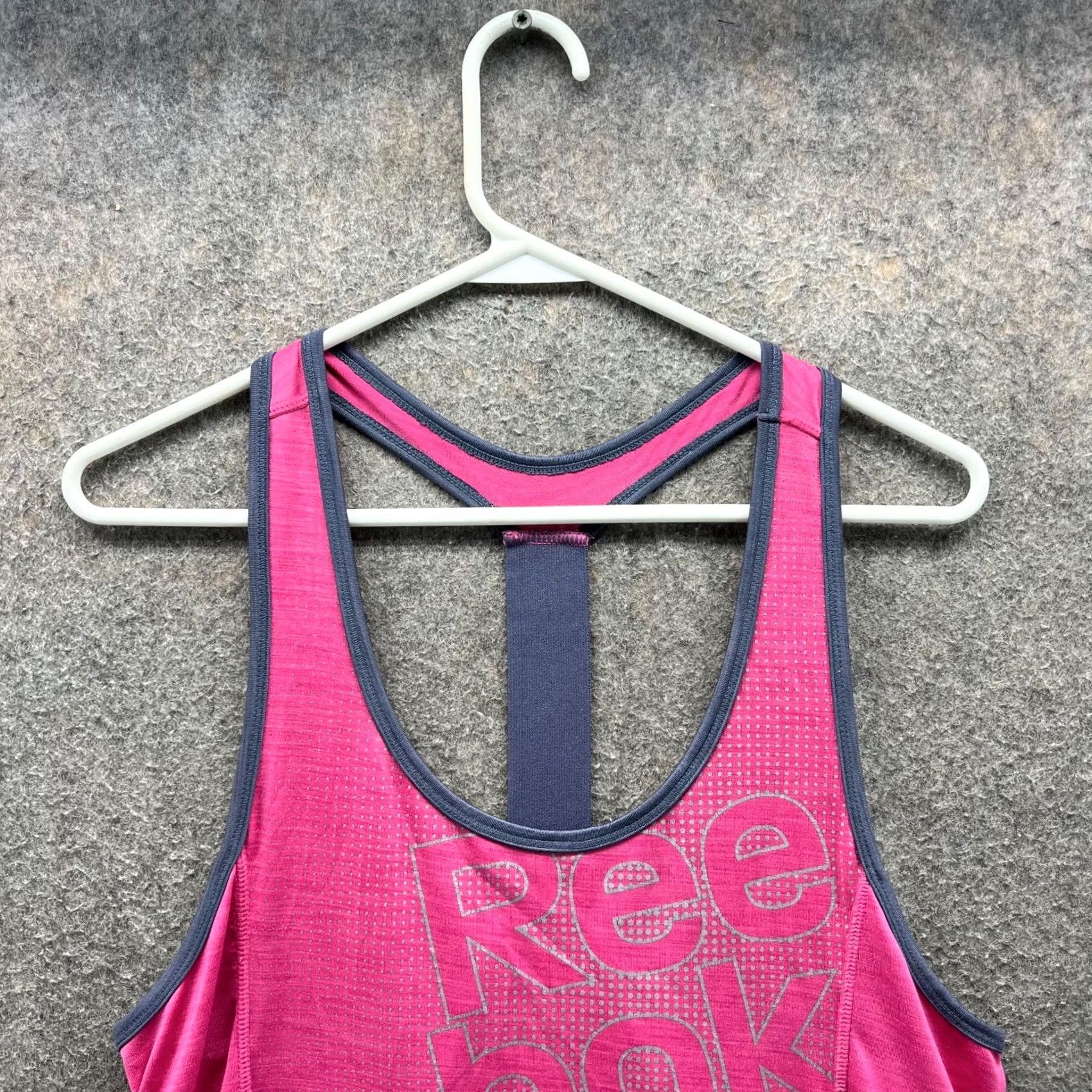 Reebok VINTAGE Reebok Shirt Womens Large Pink Sleeveless Athletic Gym Tank Top CrossFit Spell Tank Top Racerback Round Neck | - Size L / US 10 / IT 46 - 7 Thumbnail