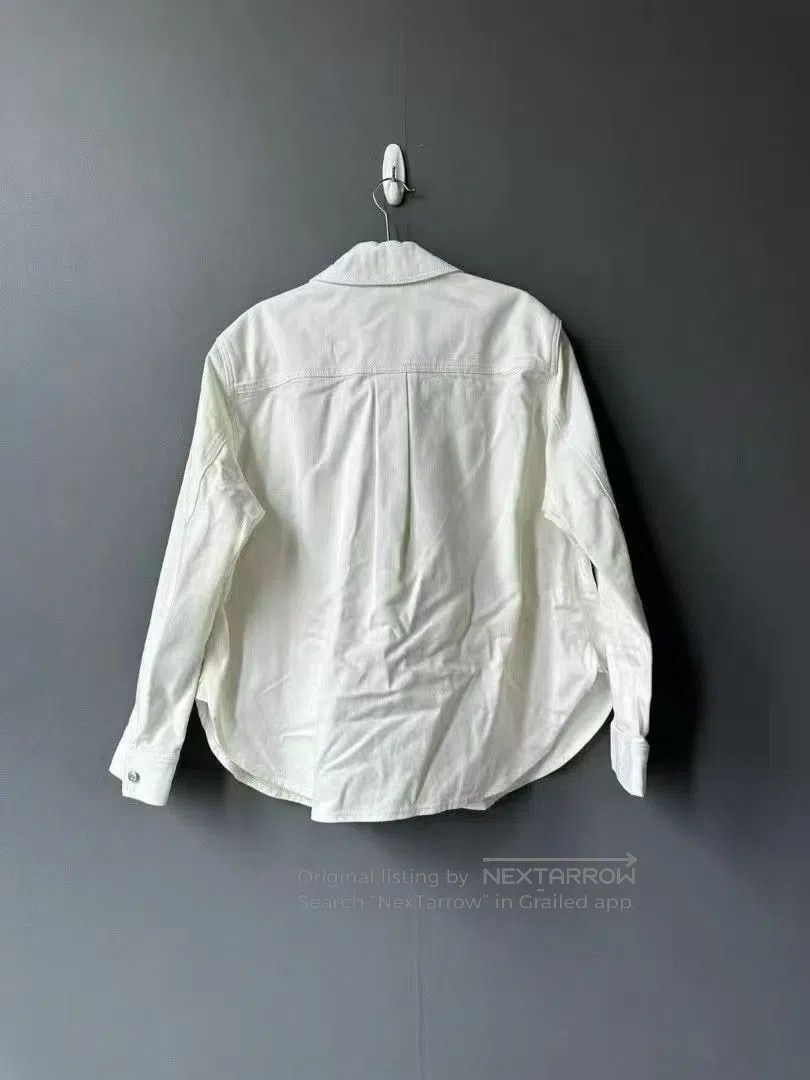 Loewe Loewe White Leather Patch Logo Shirt Jacket| Size US XXS / EU 40 - 2 Thumbnail