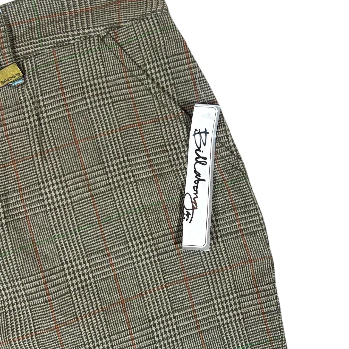 Billabong BILLABONG Plaid Check Trousers Bead Chain Loose Fit Womens 32W Khaki-Brown 2000s Casual Chino Size 32" / US 10 / IT 46 - 4 Thumbnail