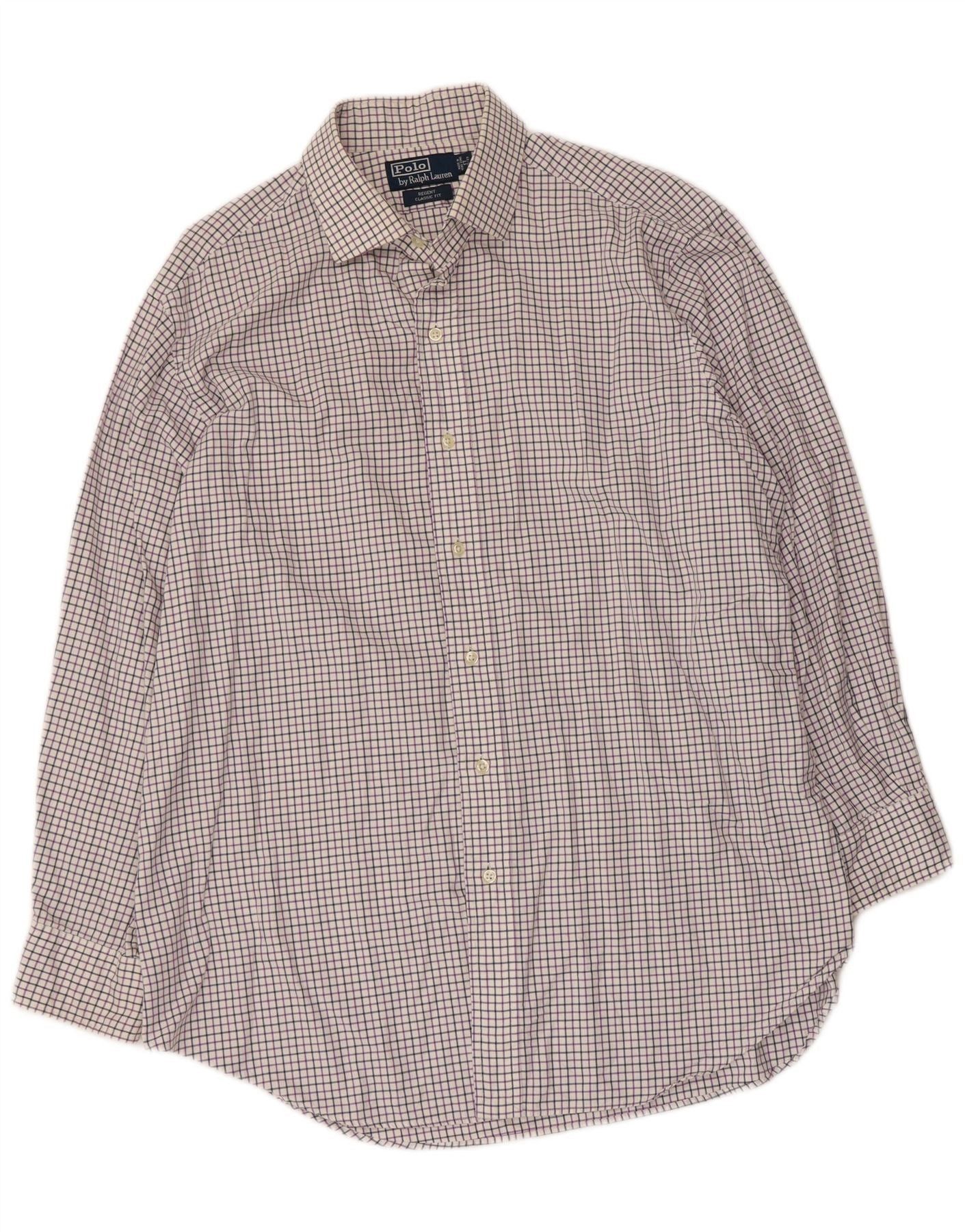 Polo Ralph Lauren Mens Regent Classic Fit Shirt 17 XL White Check Size US XL / EU 56 / 4 - 1 Thumbnail